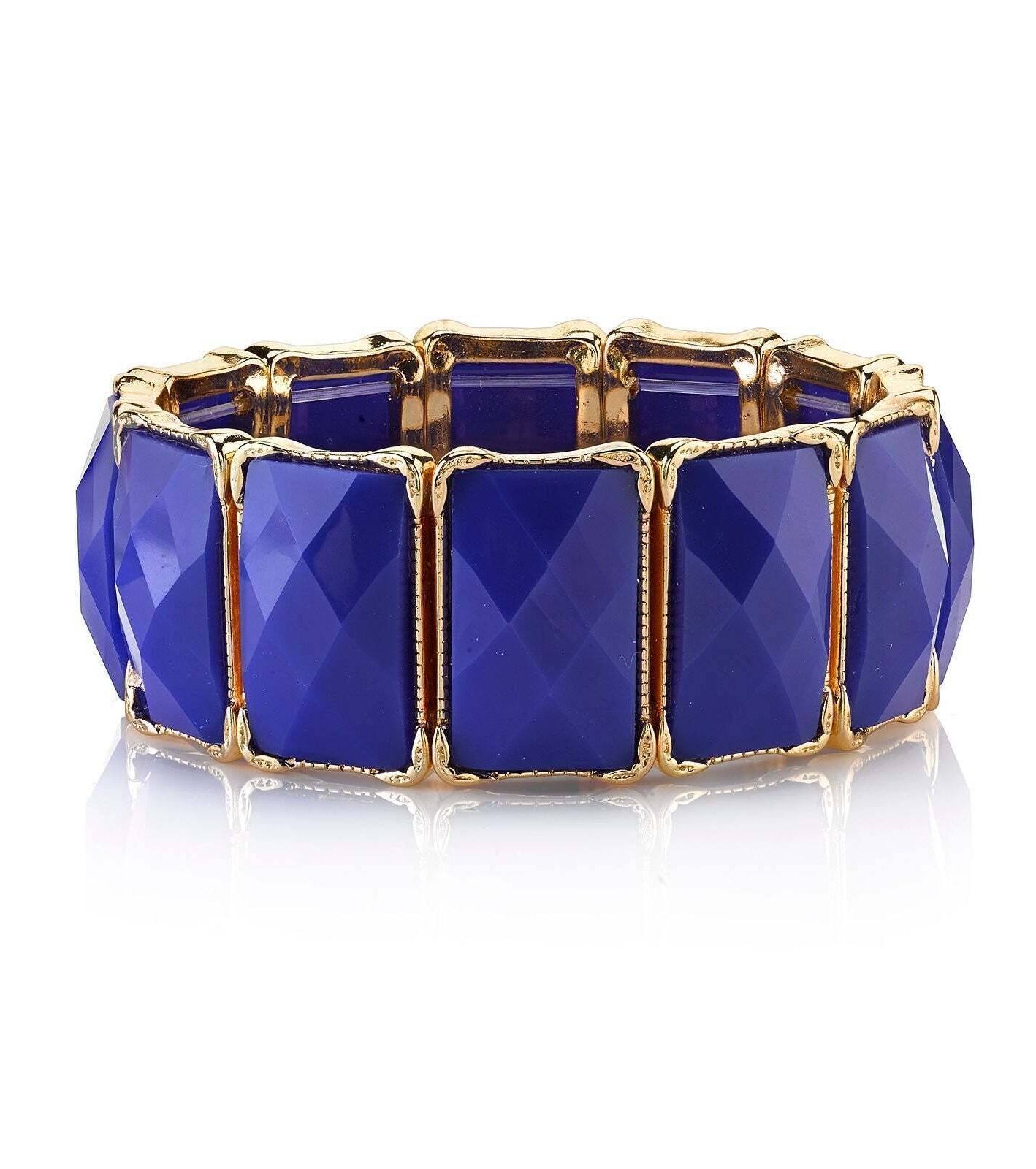 2028 Jewelry Dynasty Rectangular Stone Stretch Bracelet