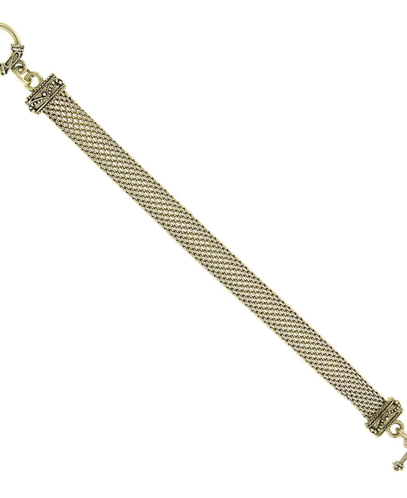 1928 Jewelry Victorian Inspired Mesh Toggle Bracelet