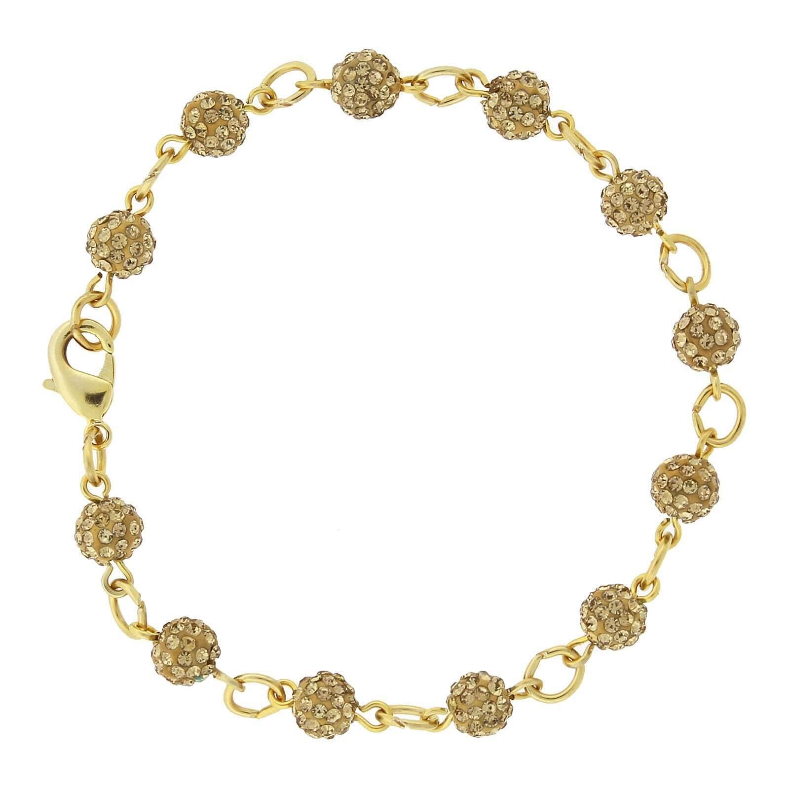 1928 Jewelry Pave Crystal Fireball Link Bracelet