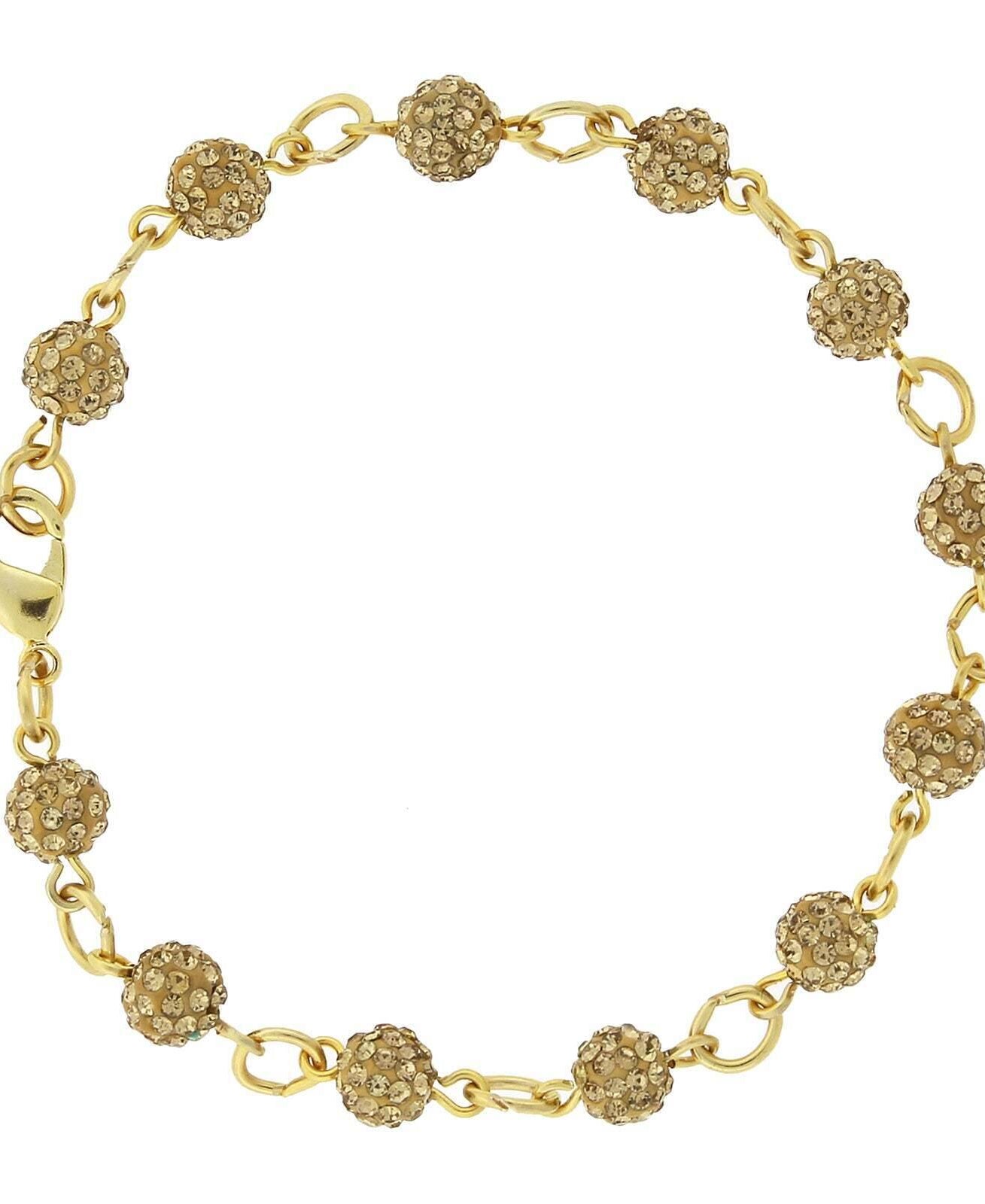 1928 Jewelry Pave Crystal Fireball Link Bracelet