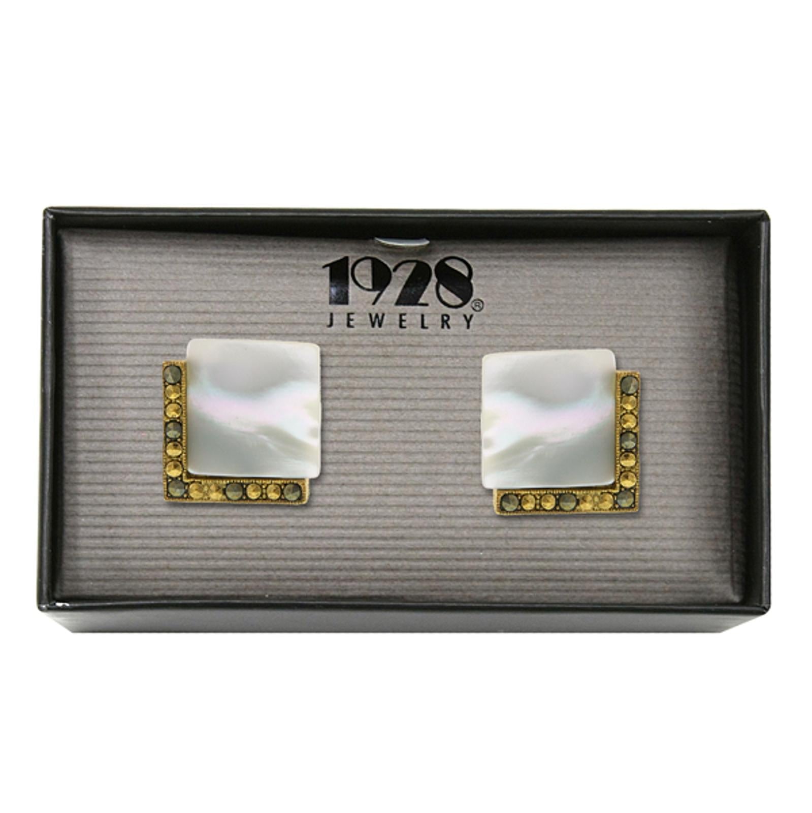 1928 Jewelry Art Deco Style Square Cufflinks