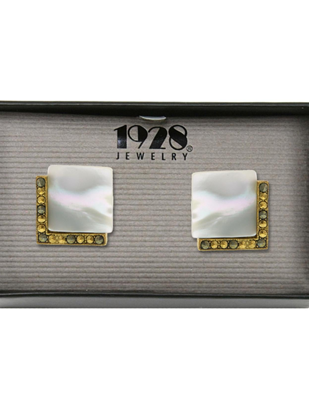 1928 Jewelry Art Deco Style Square Cufflinks