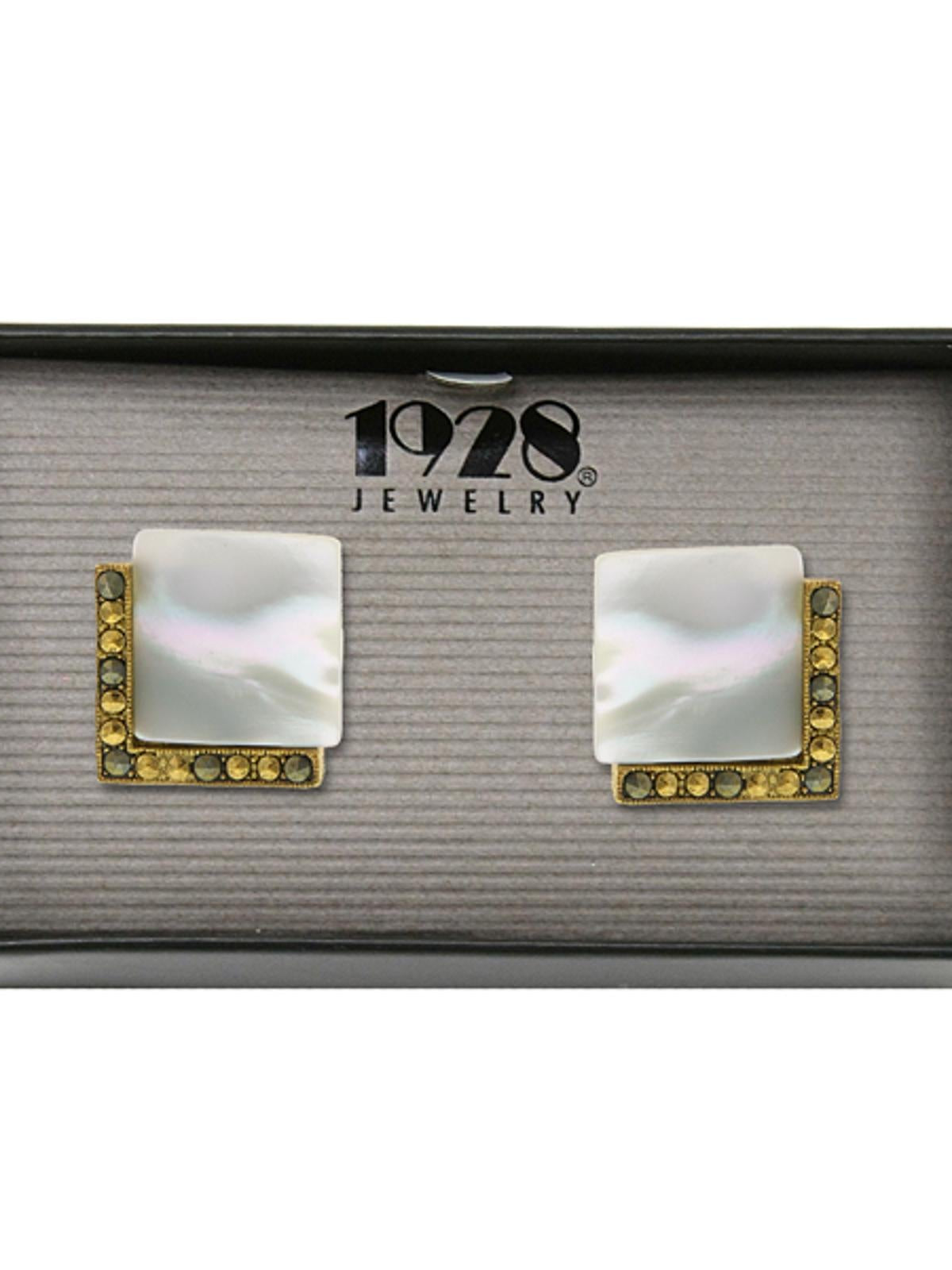 1928 Jewelry Art Deco Style Square Cufflinks
