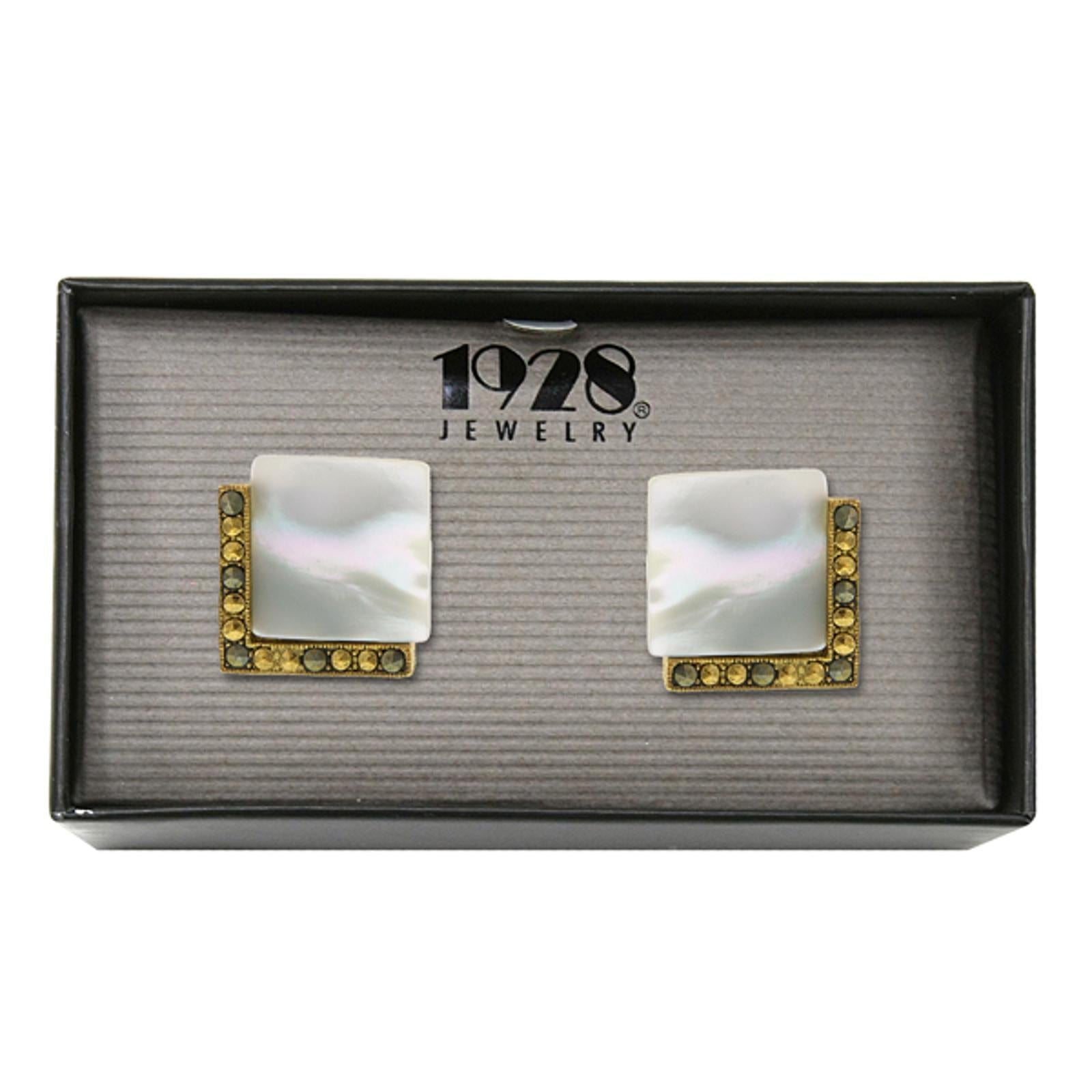 1928 Jewelry Art Deco Style Square Cufflinks
