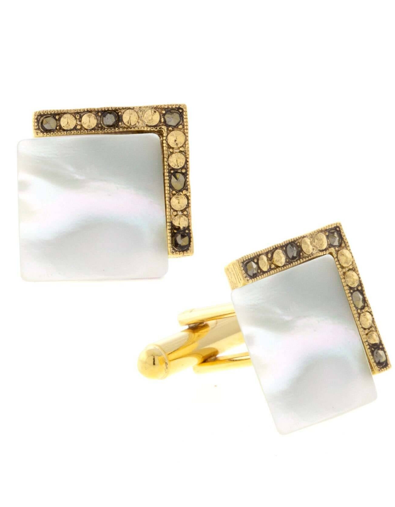 1928 Jewelry Art Deco Style Square Cufflinks