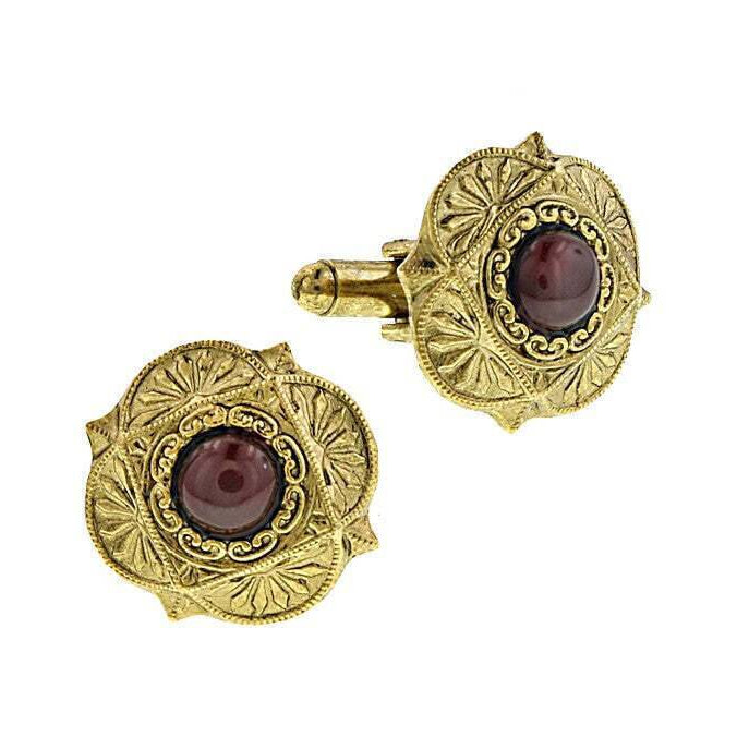 1928 Jewelry Art Deco Style Semi Precious Cufflinks