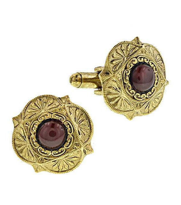 1928 Jewelry Art Deco Style Semi Precious Cufflinks