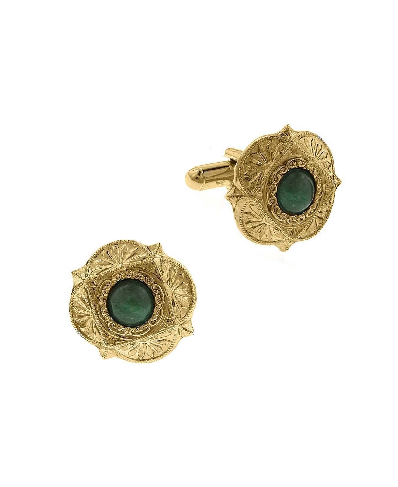 1928 Jewelry Art Deco Style Semi Precious Cufflinks