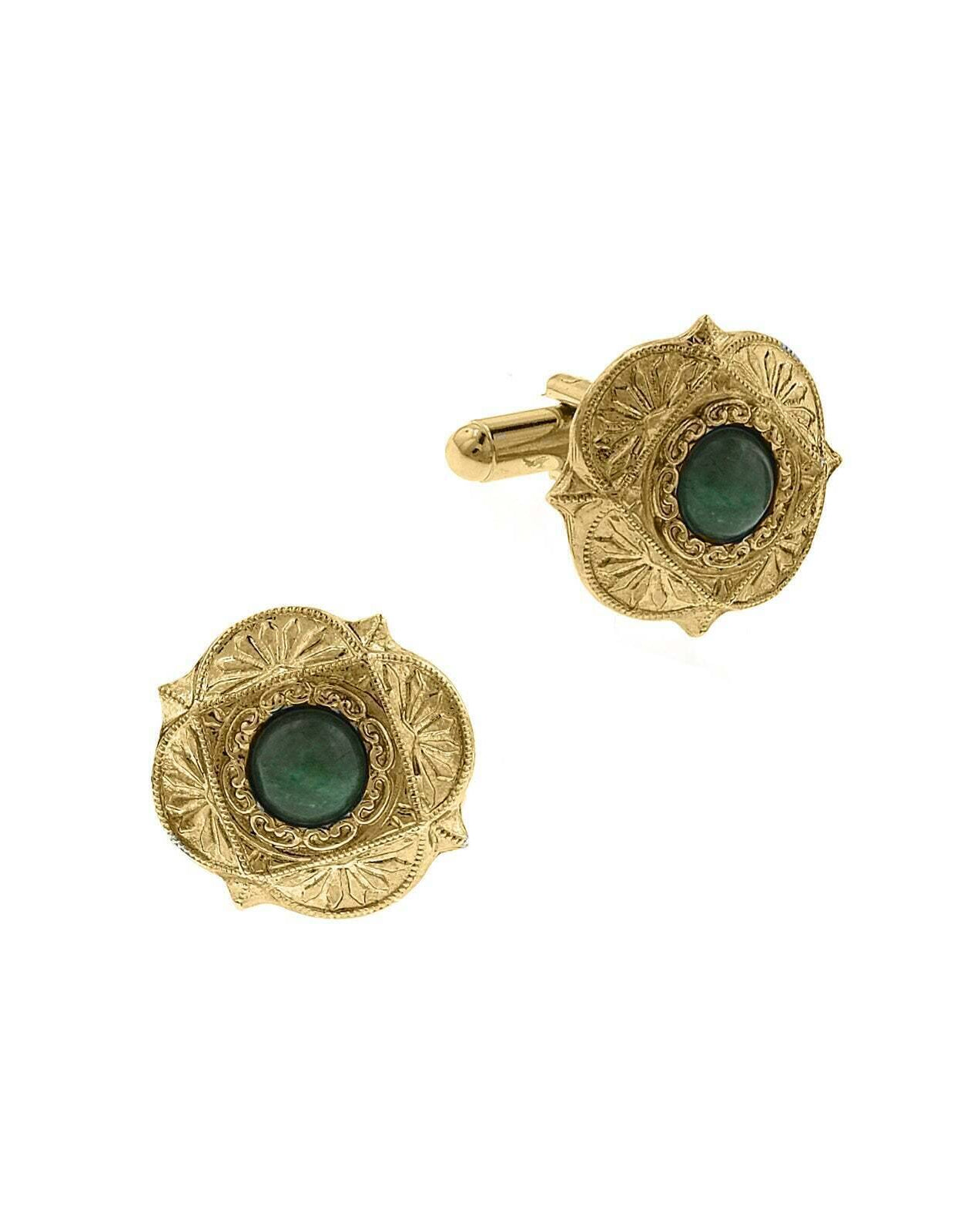1928 Jewelry Art Deco Style Semi Precious Cufflinks