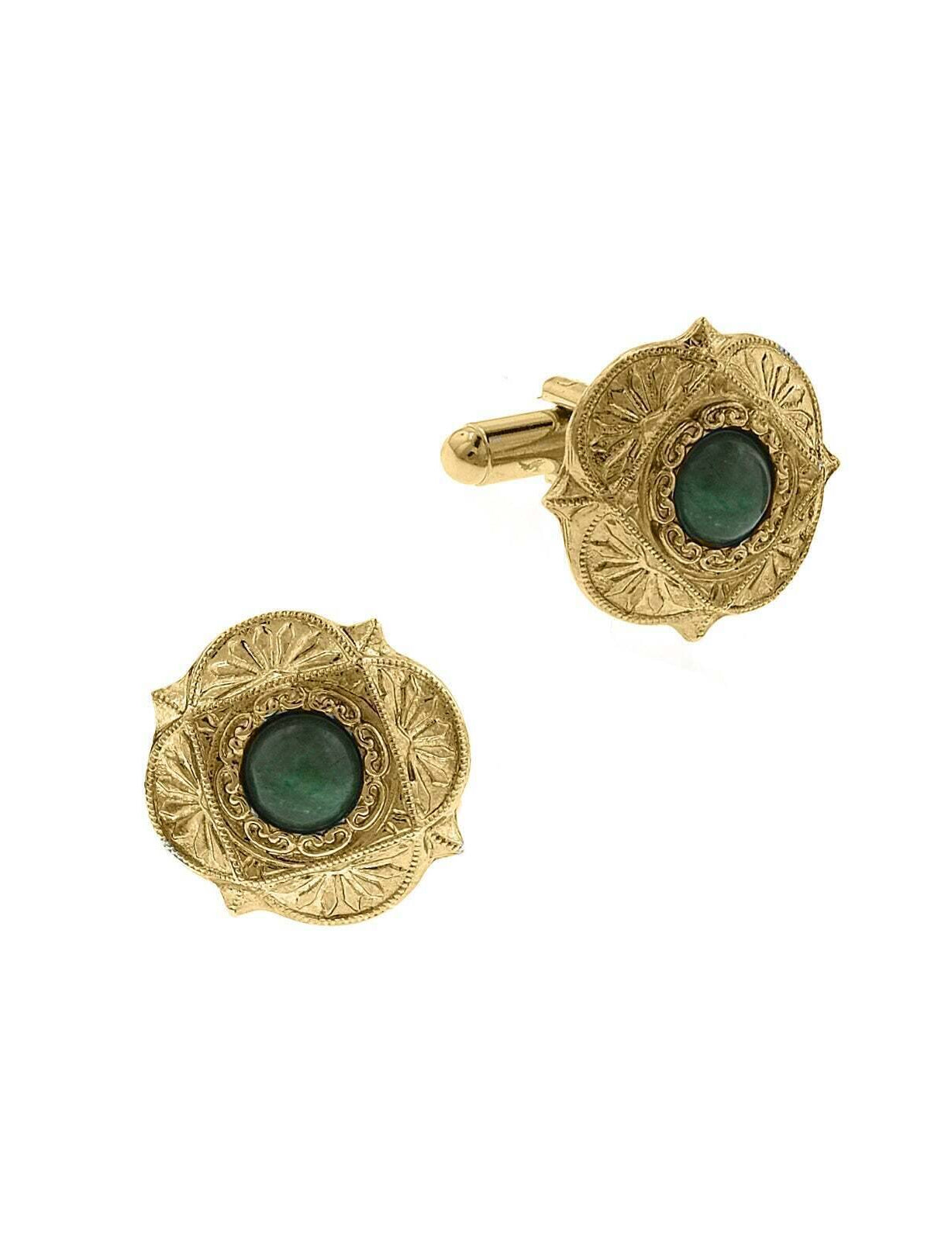 1928 Jewelry Art Deco Style Semi Precious Cufflinks
