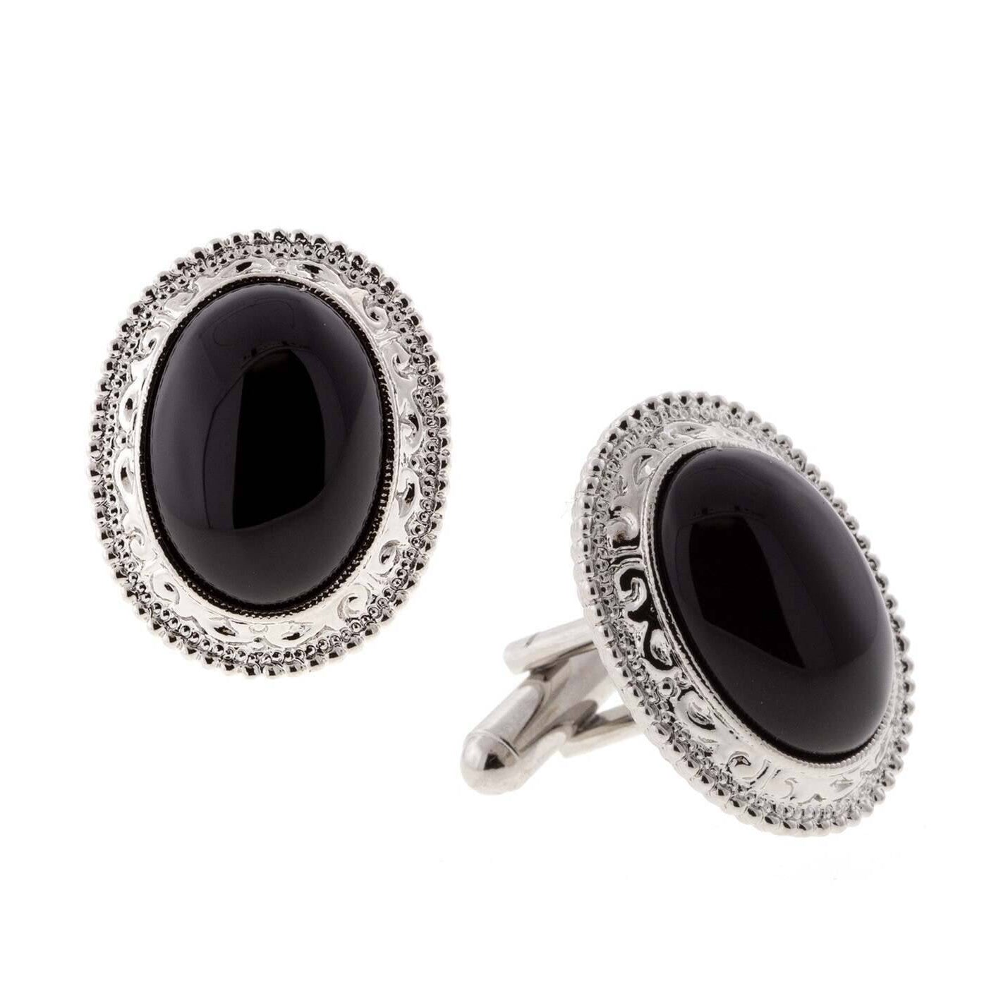 1928 Jewelry Gemstone Oval Cufflinks