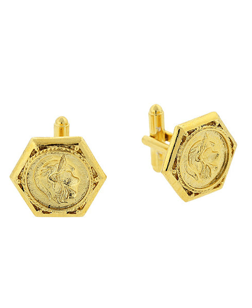 1928 Jewelry Ancient Greek Warrior Cufflinks