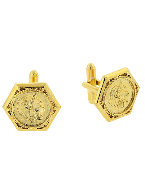 1928 Jewelry Ancient Greek Warrior Cufflinks