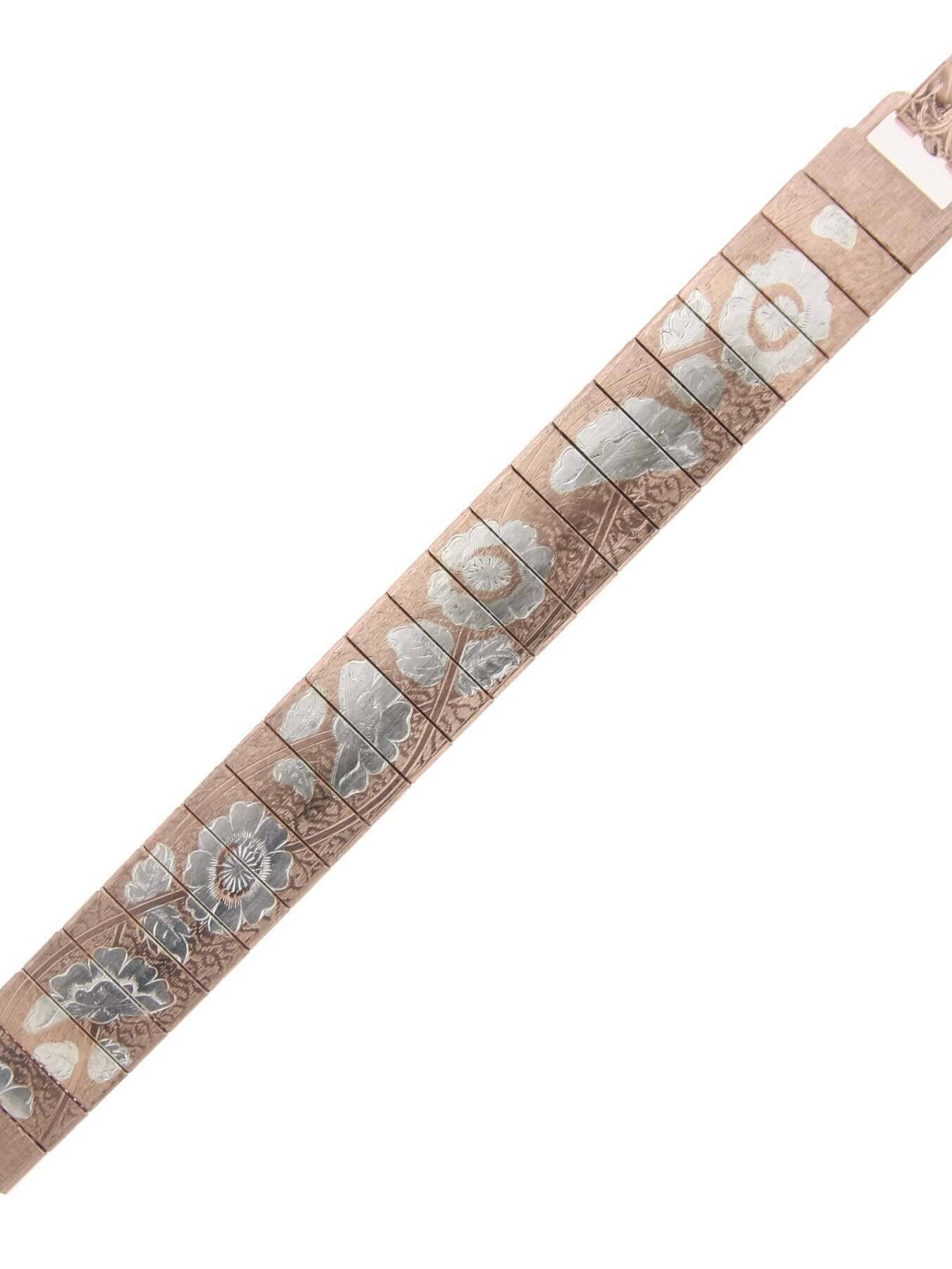 Antiquities Couture Rectangular Link Flower Bracelet