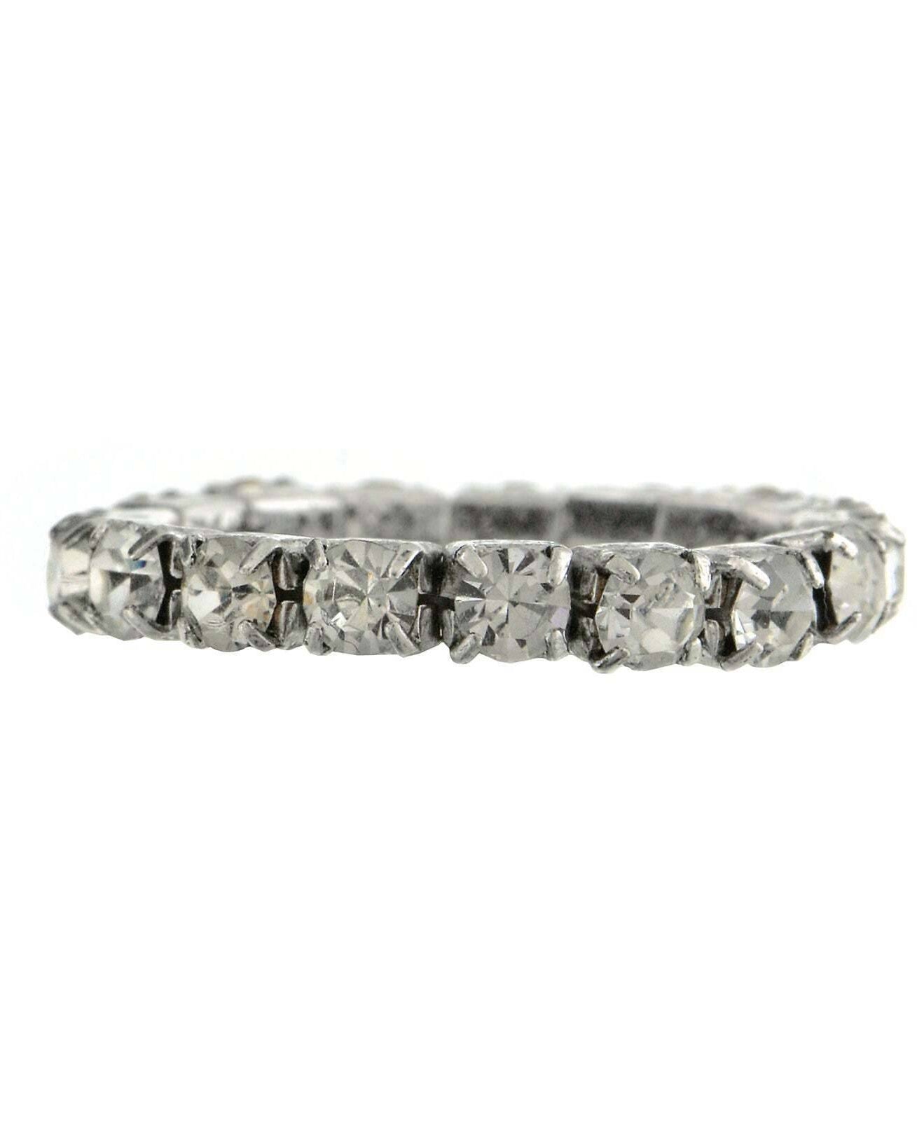 1928 Jewelry Single Row Crystal Stretch Ring