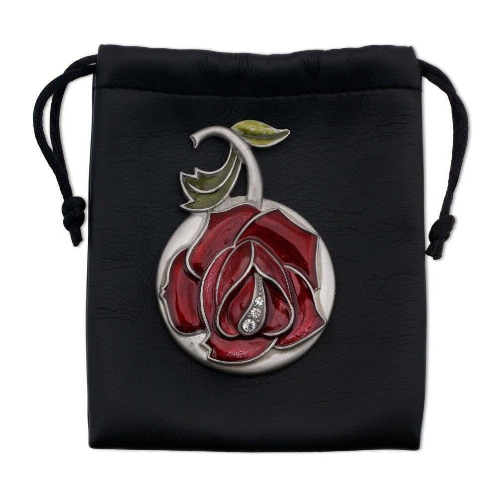 1928 Jewelry Red Rose Vanity Pocket & Purse Mirror