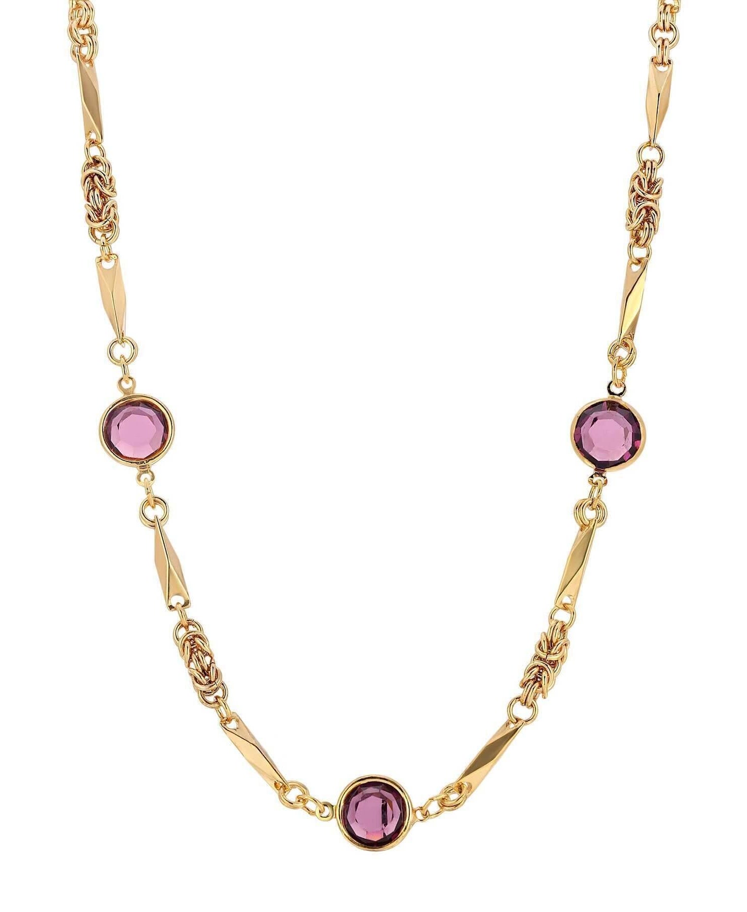 1928 Jewelry Austrian Channel Crystal Fancy Necklace, 16" + 3" Extender