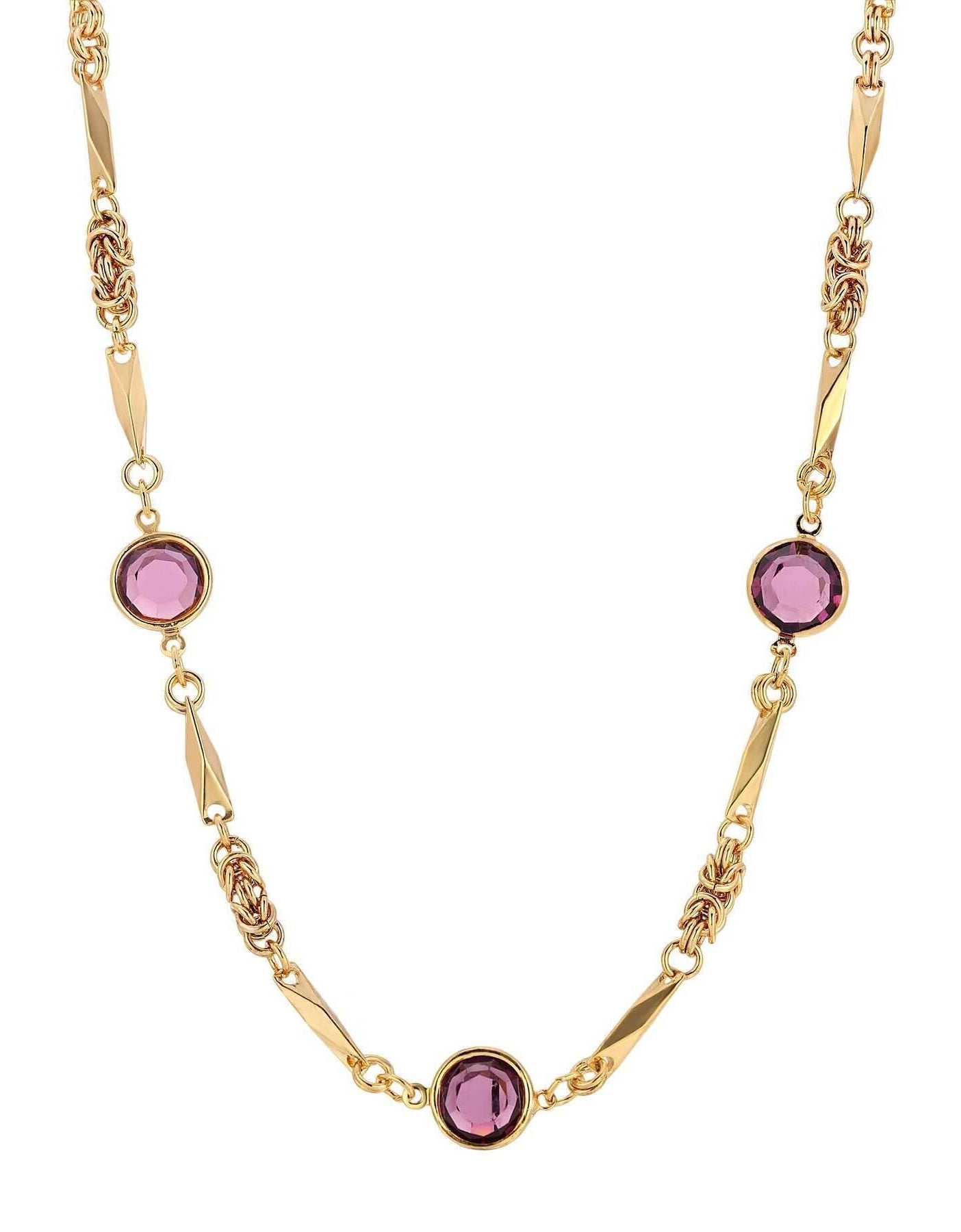 1928 Jewelry Austrian Channel Crystal Fancy Necklace, 16" + 3" Extender