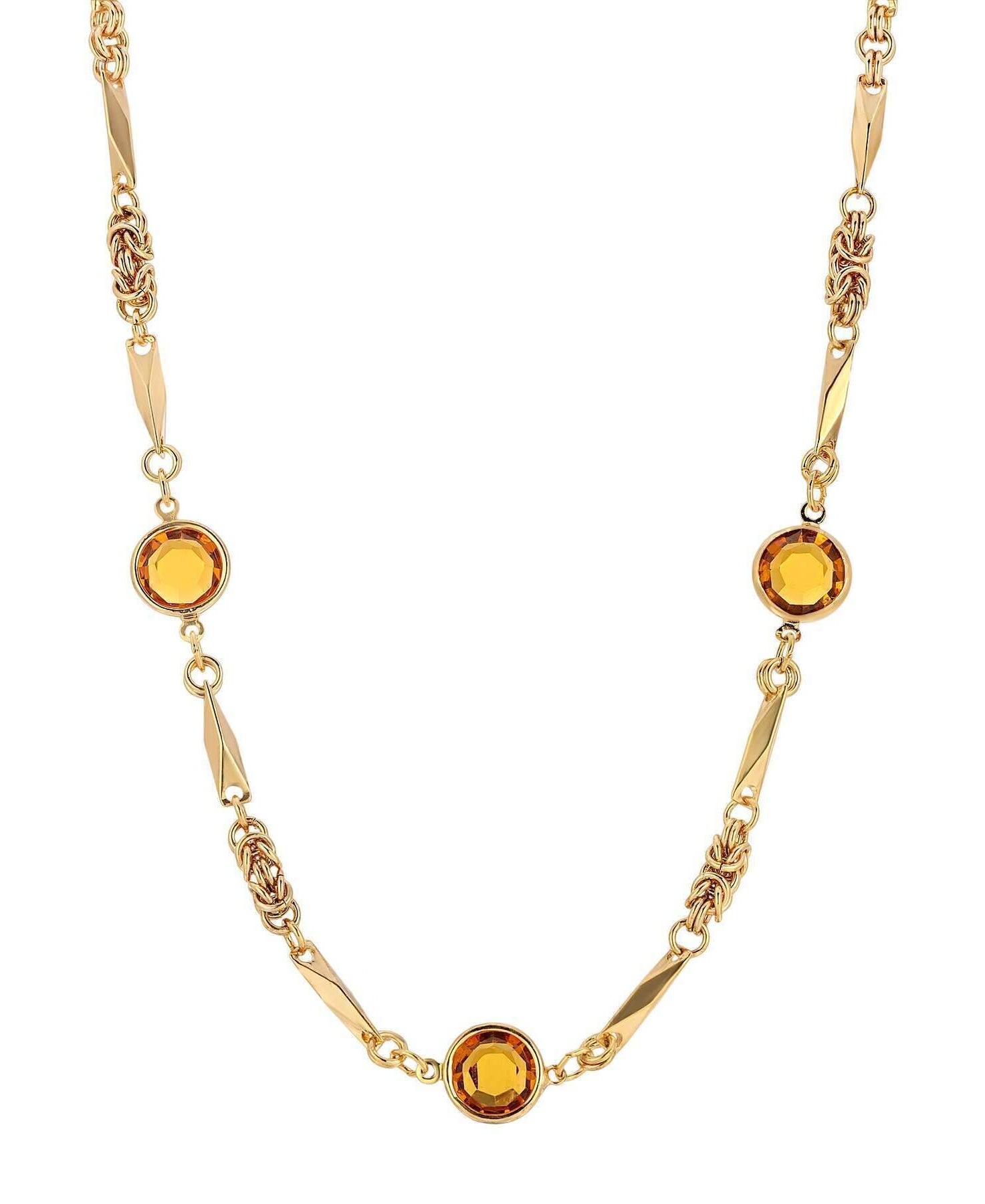 1928 Jewelry Austrian Channel Crystal Fancy Necklace, 16" + 3" Extender