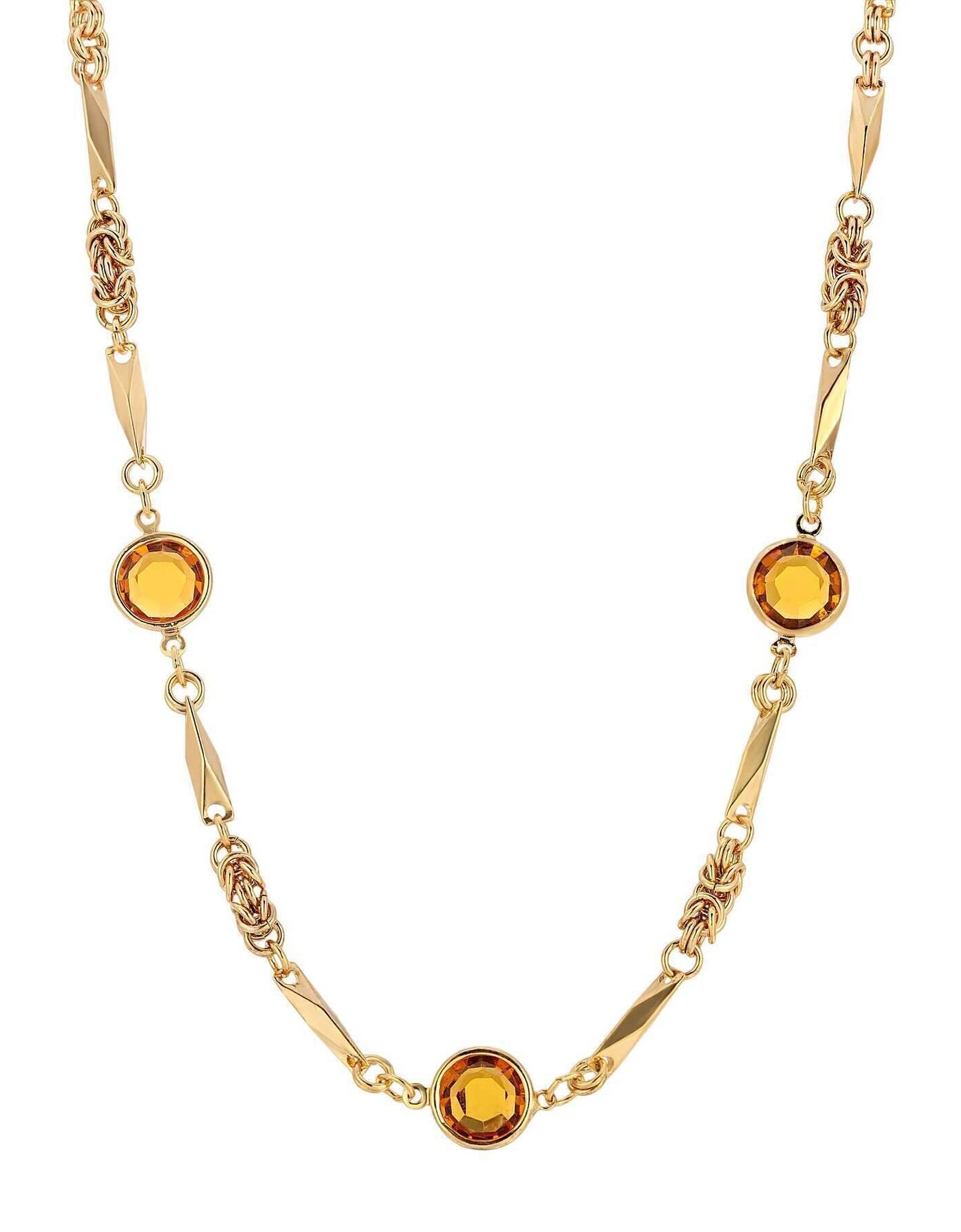 1928 Jewelry Austrian Channel Crystal Fancy Necklace, 16" + 3" Extender