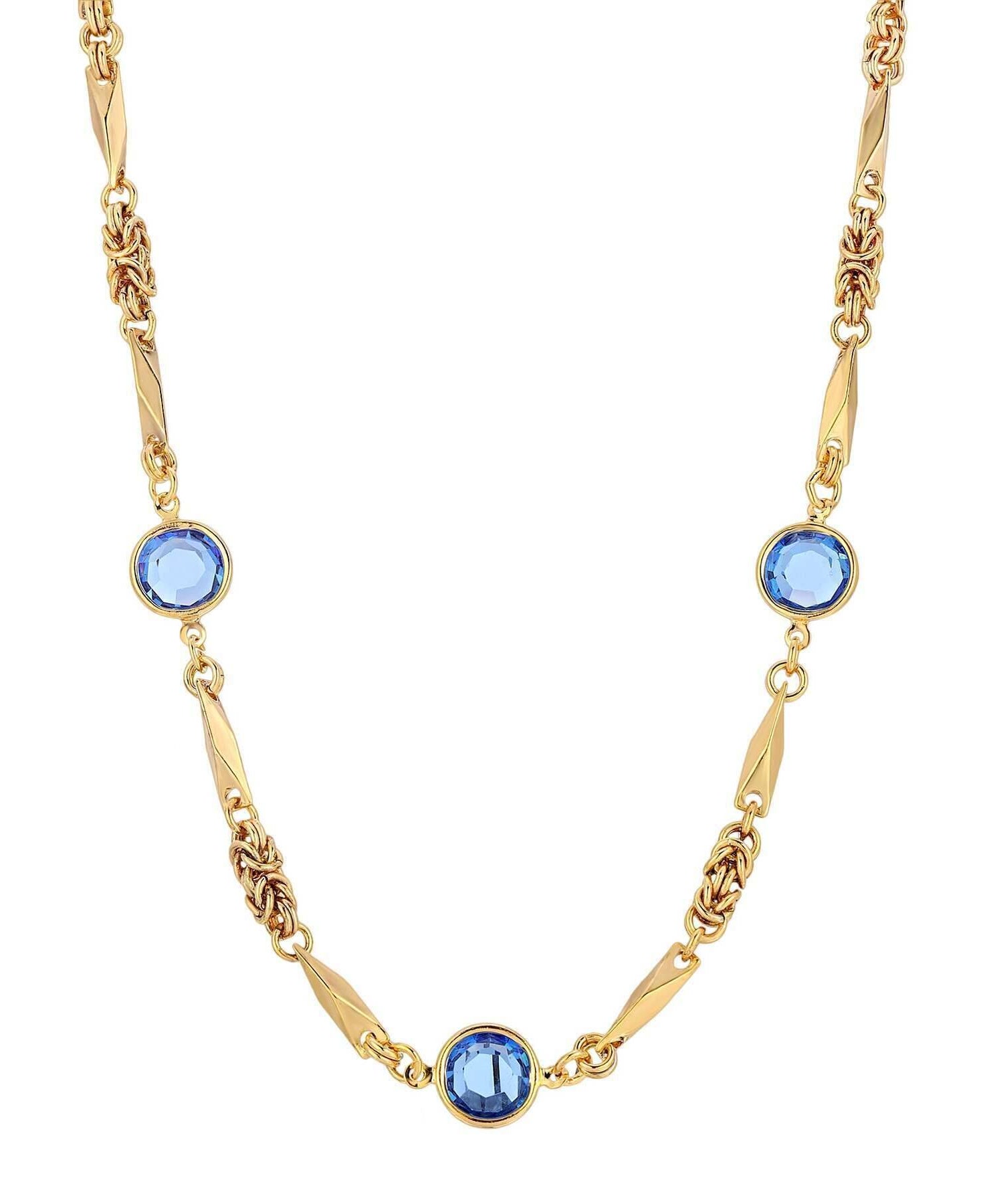 1928 Jewelry Austrian Channel Crystal Fancy Necklace, 16" + 3" Extender