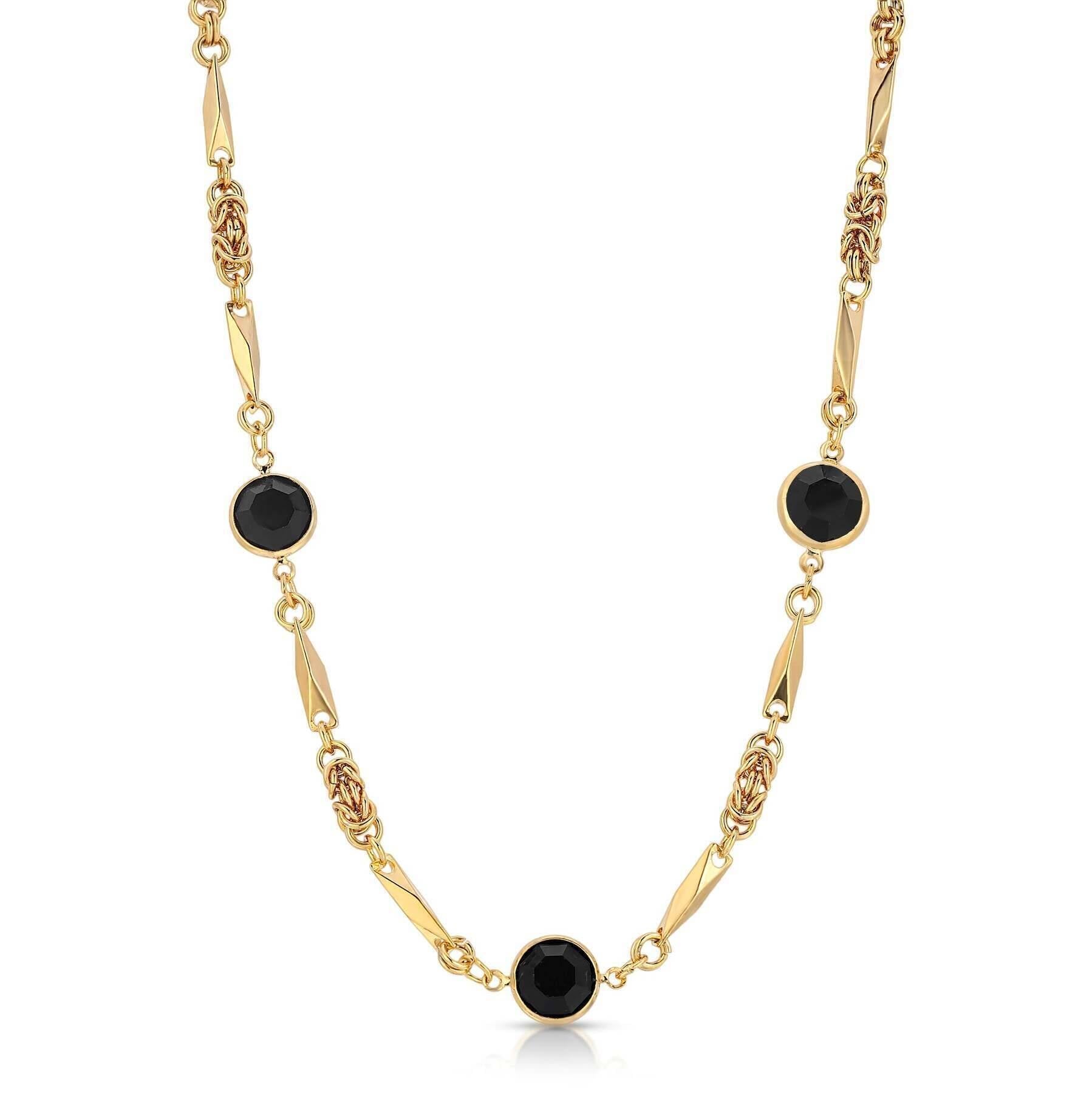 1928 Jewelry Austrian Channel Crystal Fancy Necklace, 16" + 3" Extender