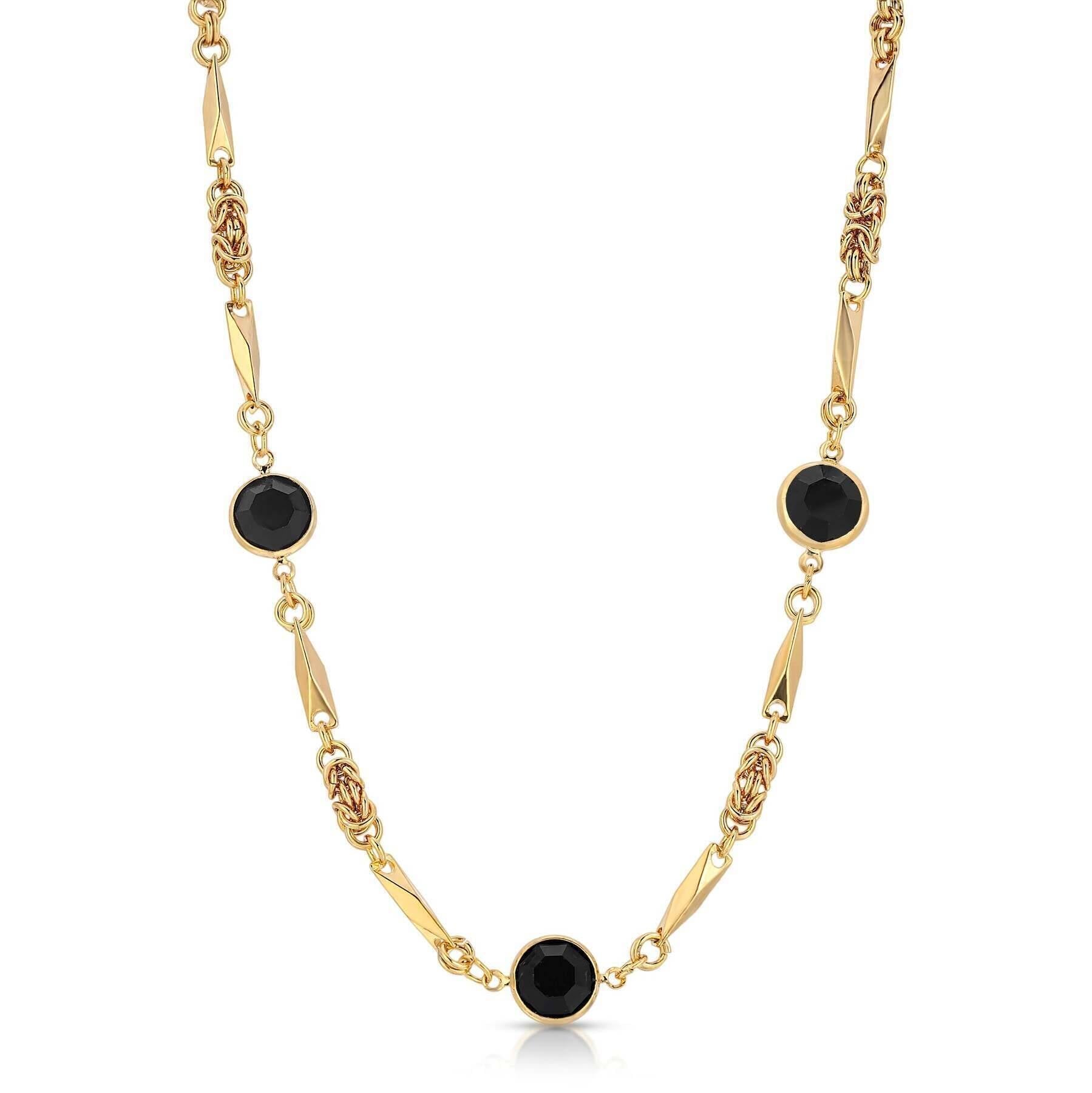 1928 Jewelry Austrian Channel Crystal Fancy Necklace, 16" + 3" Extender