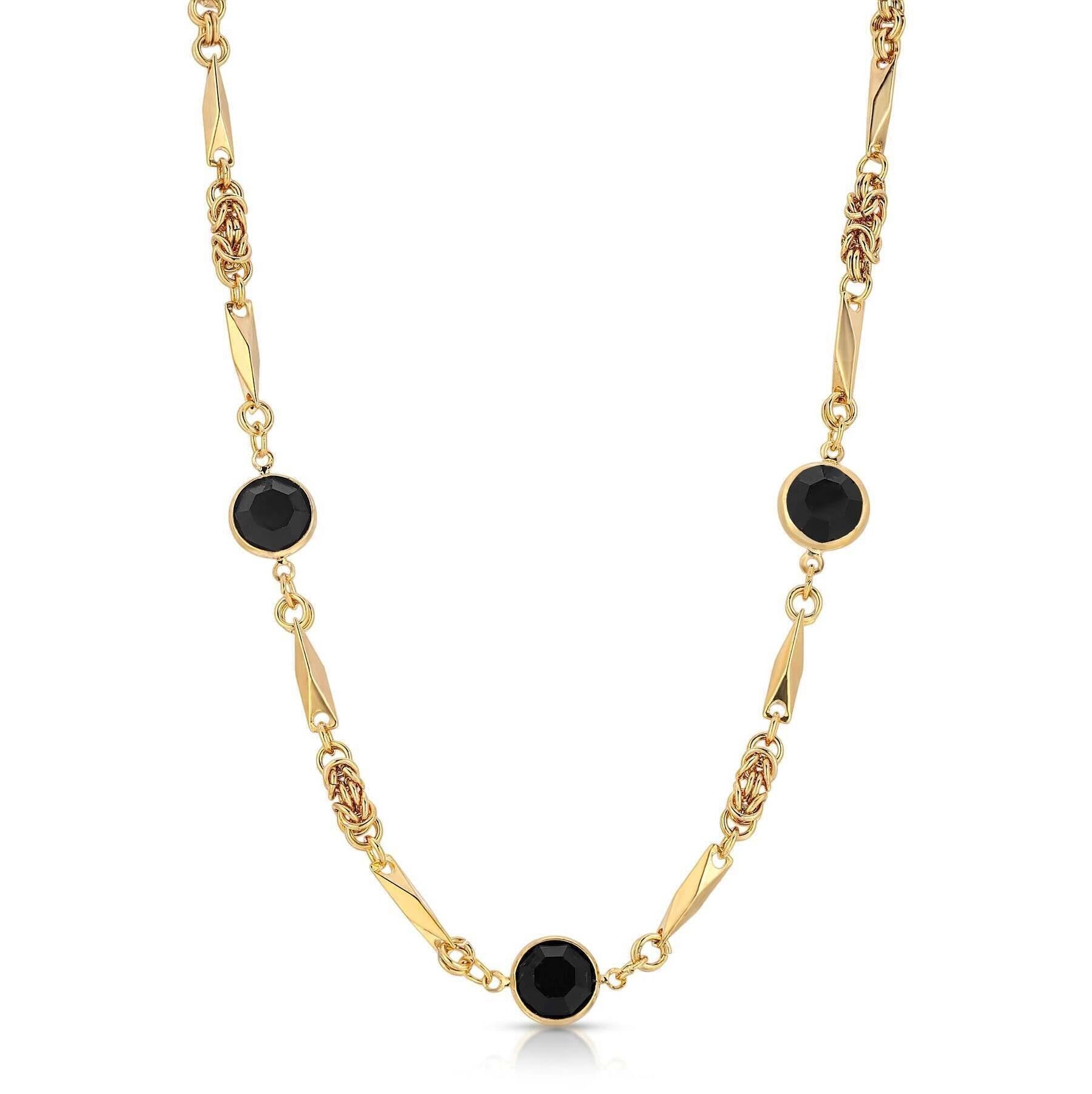 1928 Jewelry Austrian Channel Crystal Fancy Necklace, 16" + 3" Extender