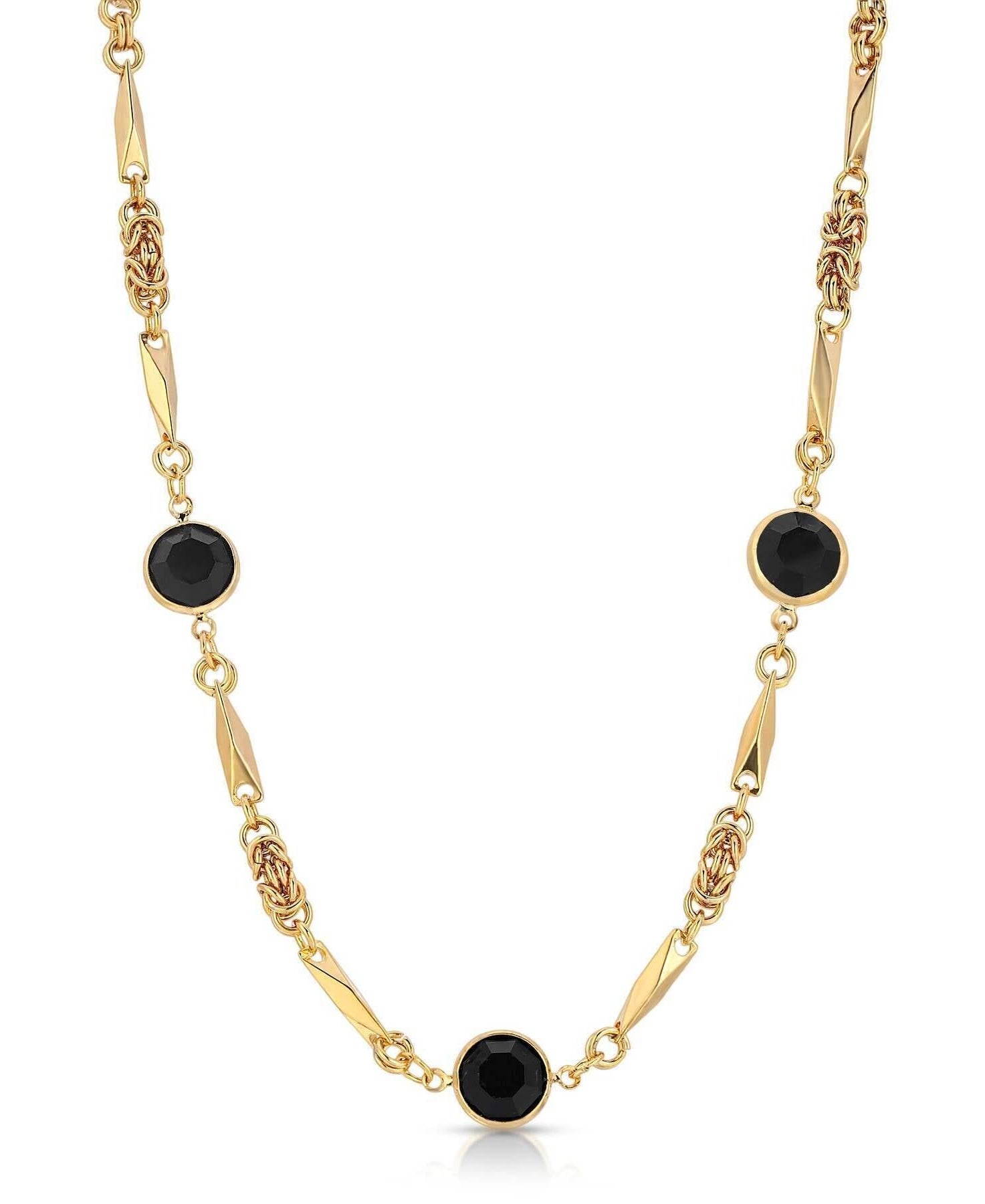 1928 Jewelry Austrian Channel Crystal Fancy Necklace, 16" + 3" Extender