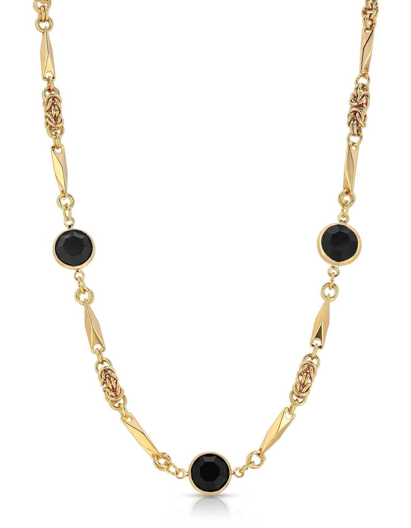 1928 Jewelry Austrian Channel Crystal Fancy Necklace, 16" + 3" Extender