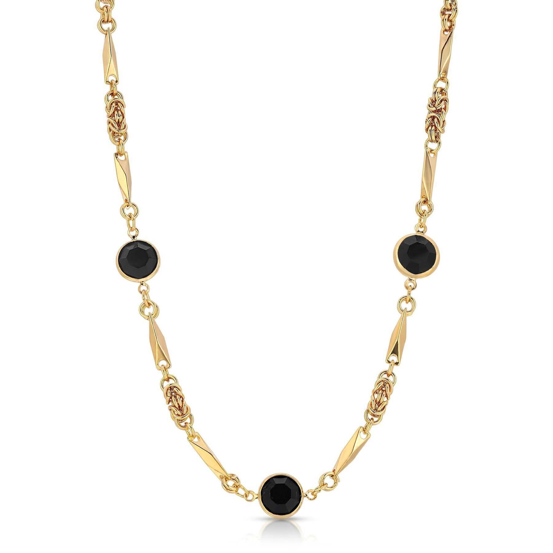 1928 Jewelry Austrian Channel Crystal Fancy Necklace, 16" + 3" Extender