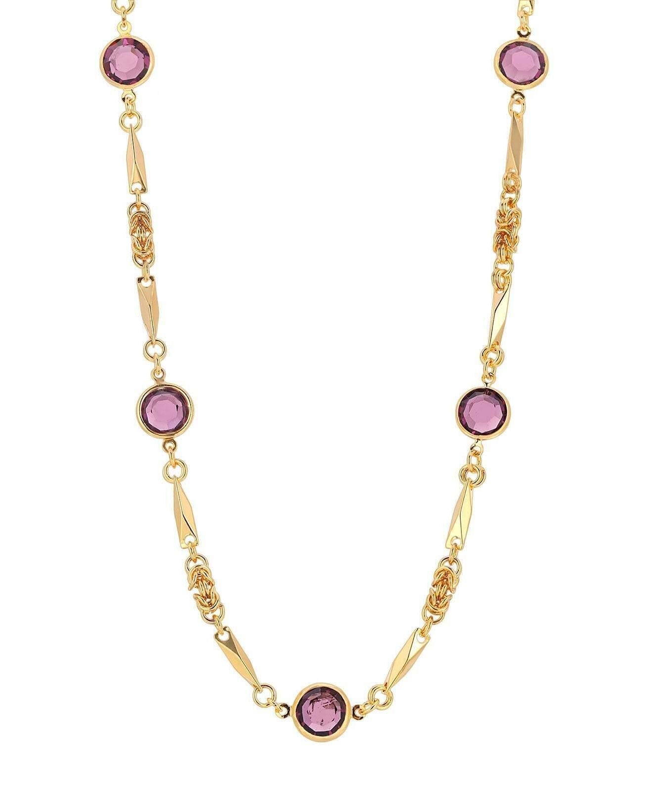 1928 Jewelry Channel Crystal Fancy Chain Link Necklace 24"