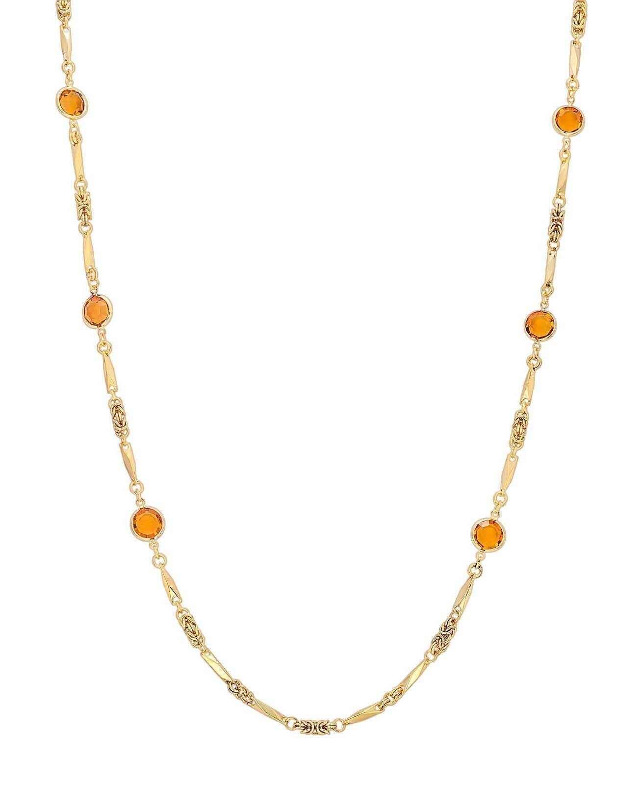 1928 Jewelry Austrian Crystal Round Channel Necklace 32"