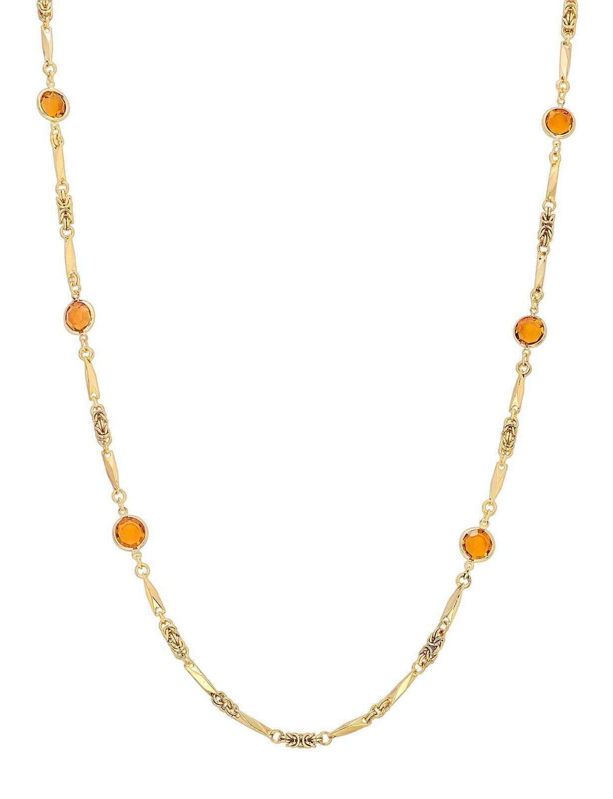 1928 Jewelry Austrian Crystal Round Channel Necklace 32"