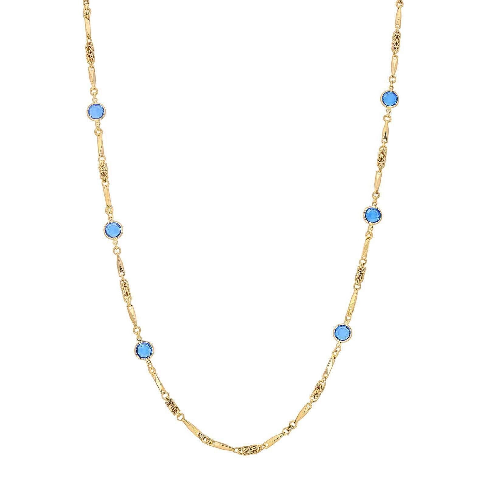 1928 Jewelry Austrian Crystal Round Channel Necklace 32"