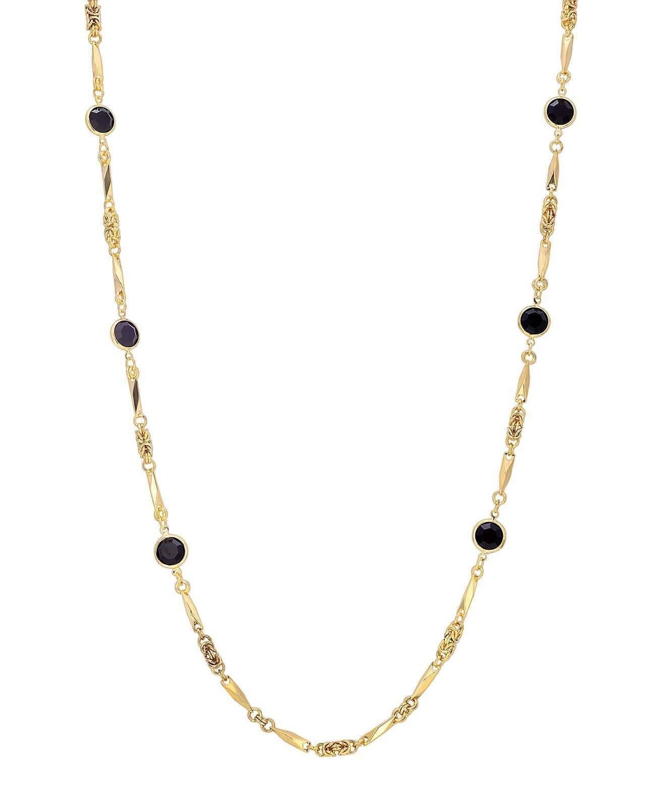 1928 Jewelry Austrian Crystal Round Channel Necklace 32"