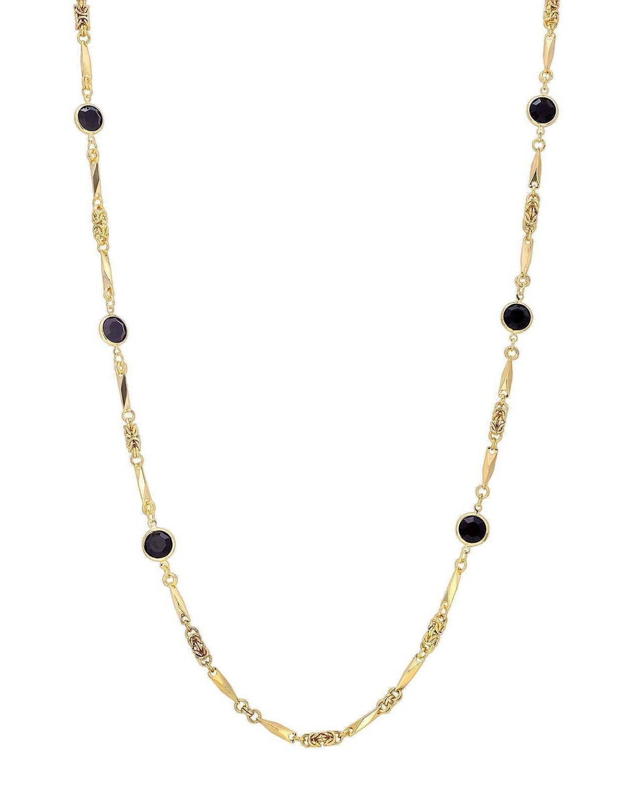 1928 Jewelry Austrian Crystal Round Channel Necklace 32"