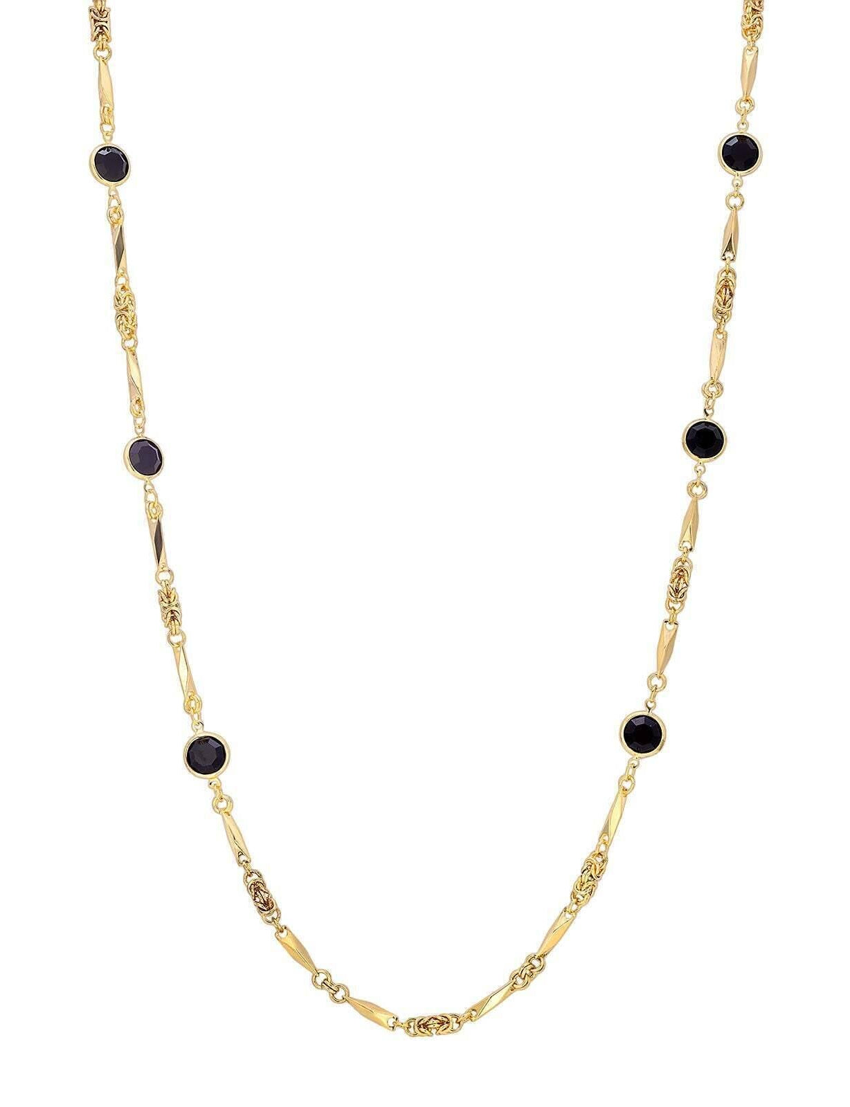 1928 Jewelry Austrian Crystal Round Channel Necklace 32"