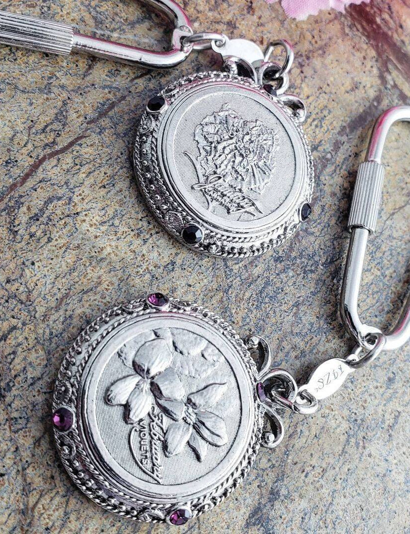1928 Jewelry Crystal Flower of The Month Carabiner Key Chain