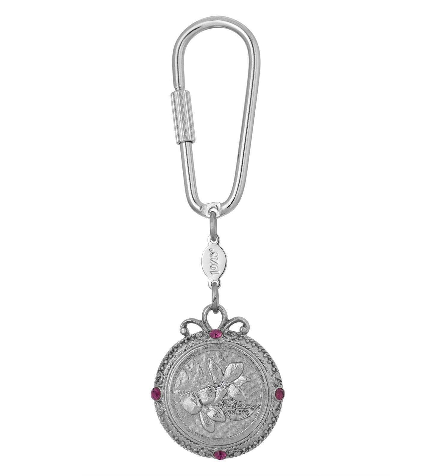 1928 Jewelry Crystal Flower of The Month Carabiner Key Chain