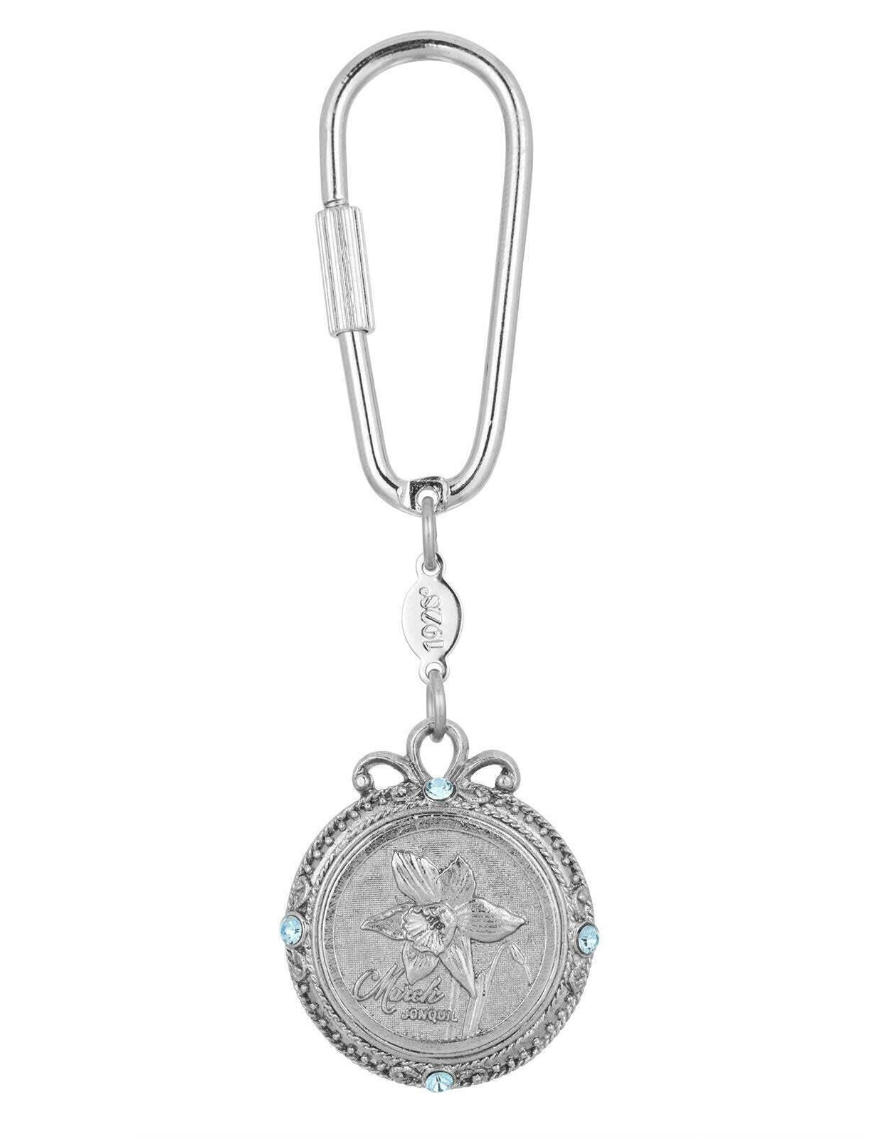 1928 Jewelry Crystal Flower of The Month Carabiner Key Chain
