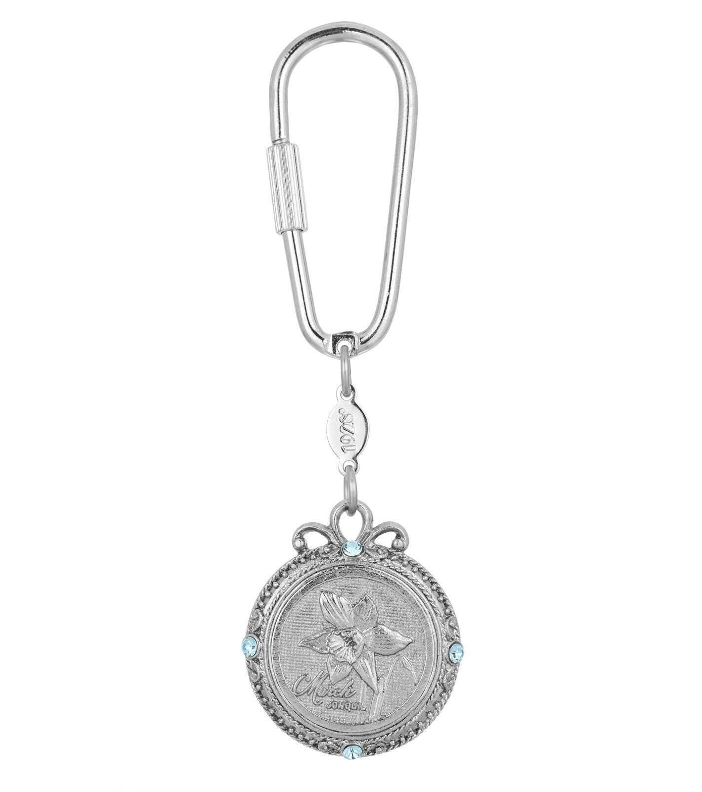 1928 Jewelry Crystal Flower of The Month Carabiner Key Chain