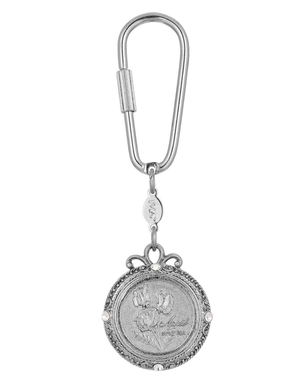 1928 Jewelry Crystal Flower of The Month Carabiner Key Chain