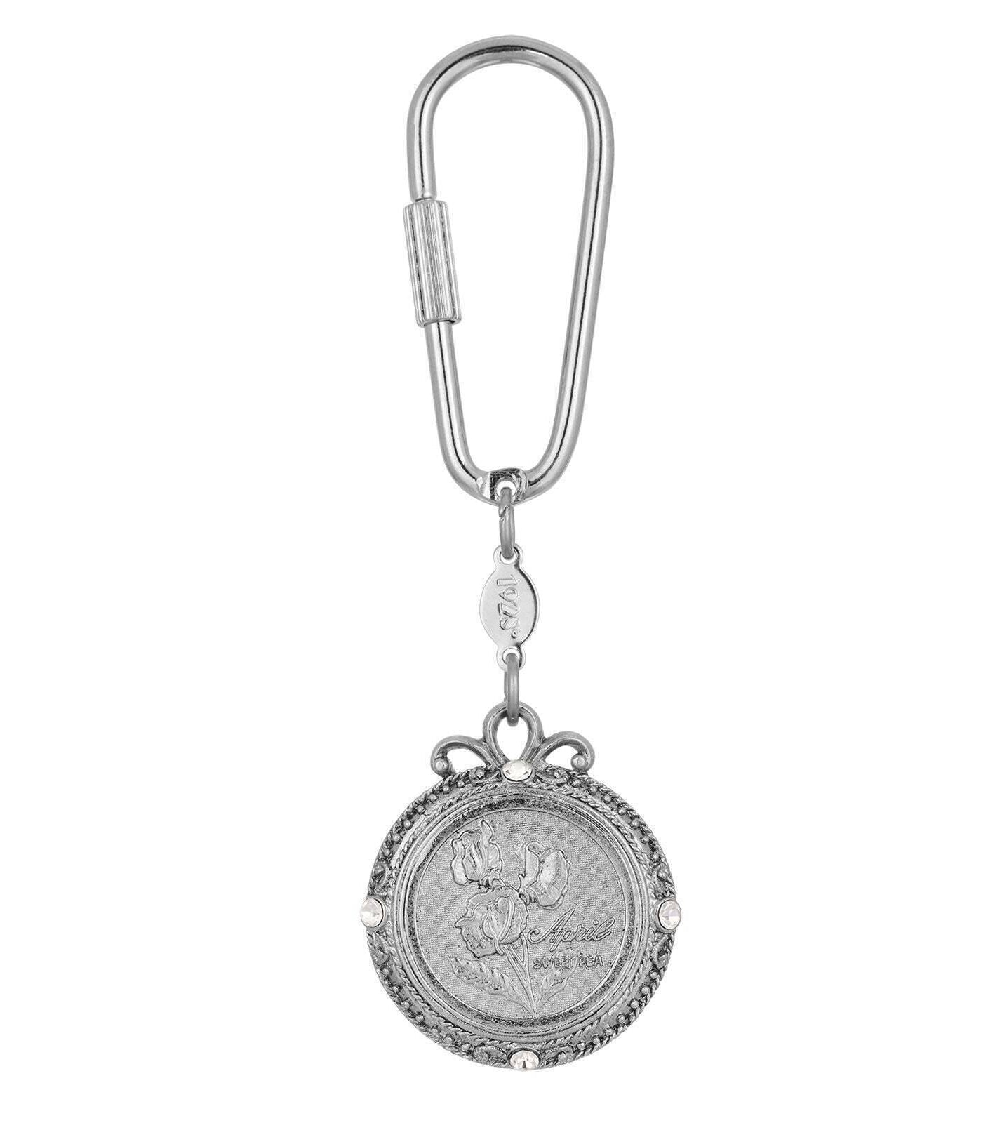 1928 Jewelry Crystal Flower of The Month Carabiner Key Chain