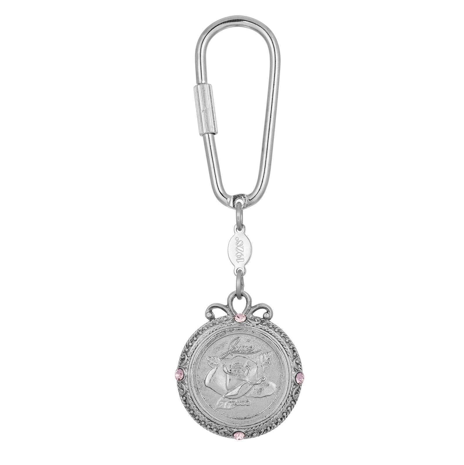 1928 Jewelry Crystal Flower of The Month Carabiner Key Chain
