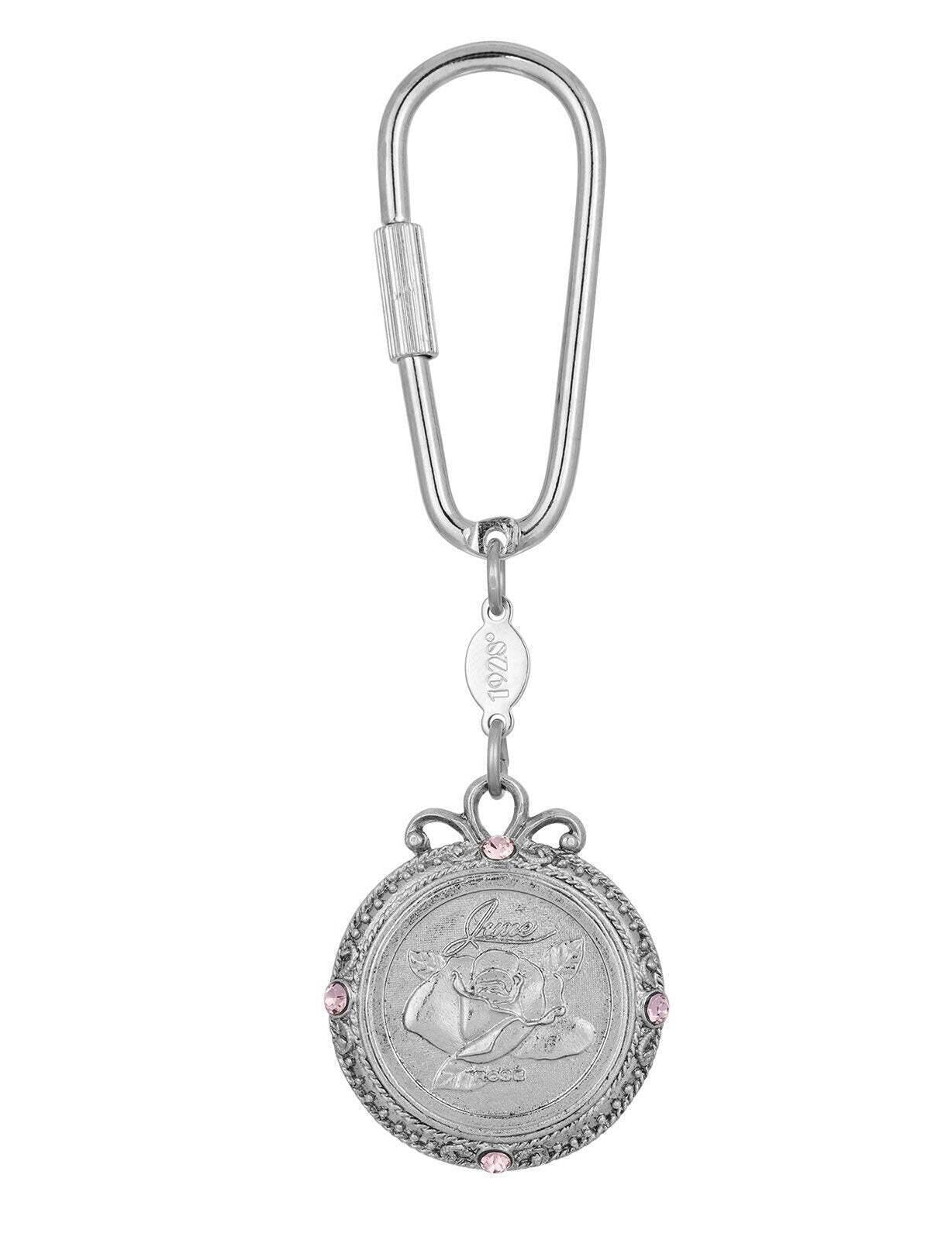 1928 Jewelry Crystal Flower of The Month Carabiner Key Chain