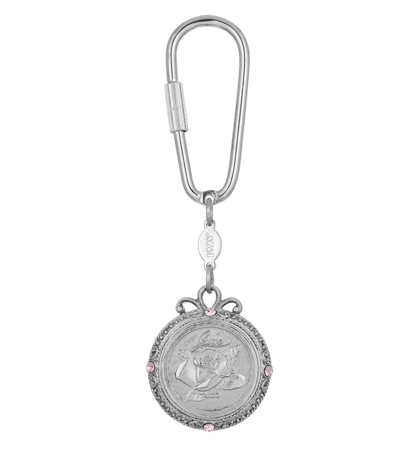1928 Jewelry Crystal Flower of The Month Carabiner Key Chain