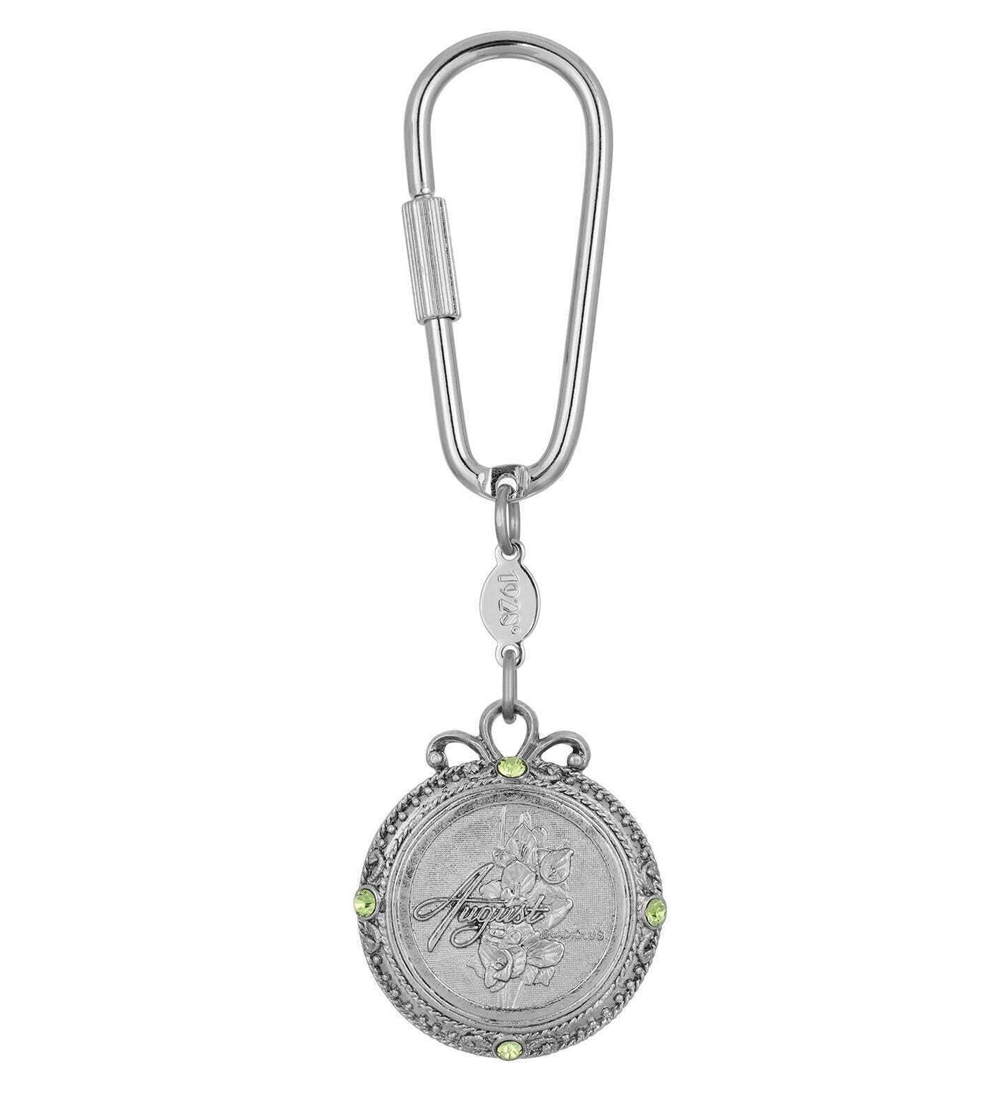 1928 Jewelry Crystal Flower of The Month Carabiner Key Chain