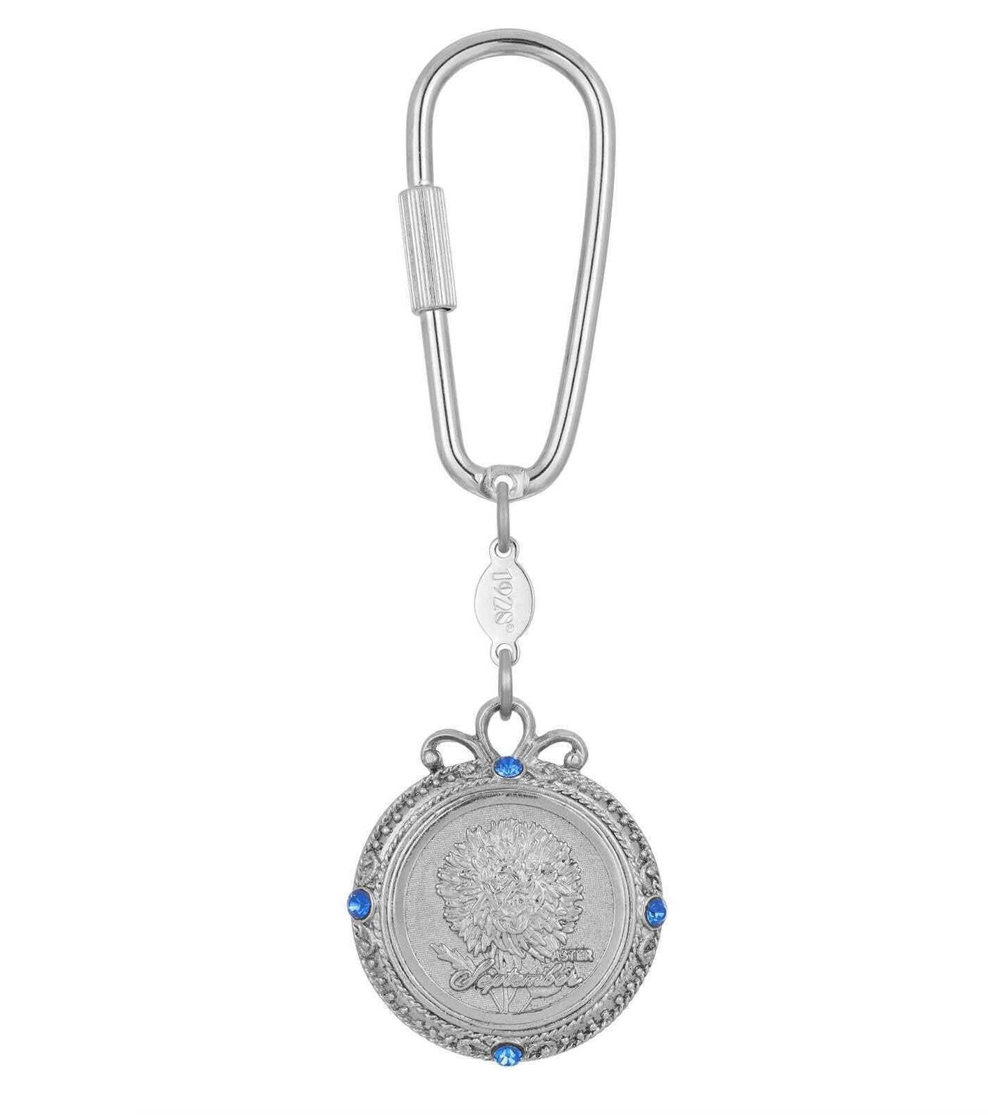 1928 Jewelry Crystal Flower of The Month Carabiner Key Chain