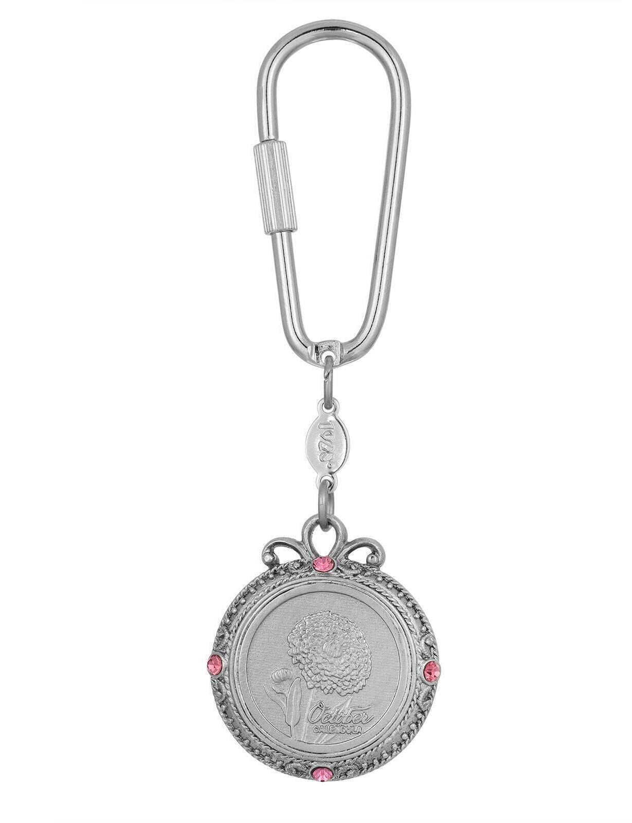 1928 Jewelry Crystal Flower of The Month Carabiner Key Chain